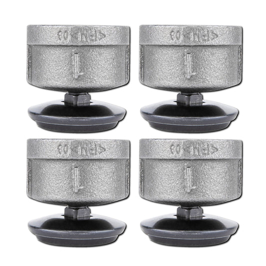 Furniture Leg Levelers for 1” Pipe Legs (4 Pack)
