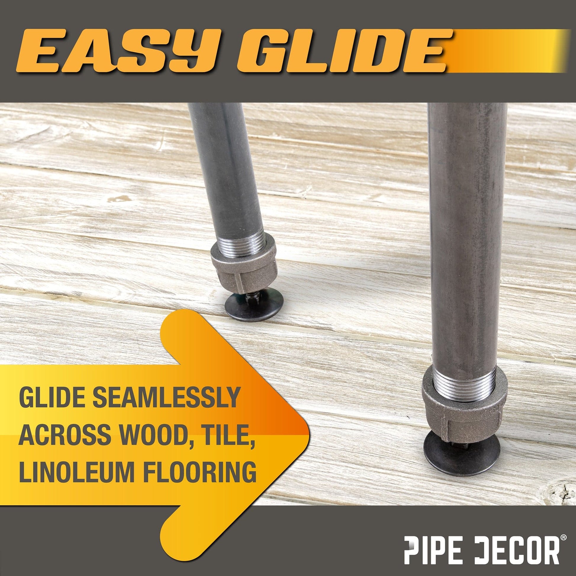 Furniture Leg Levelers for 1” Pipe Legs (4 Pack)