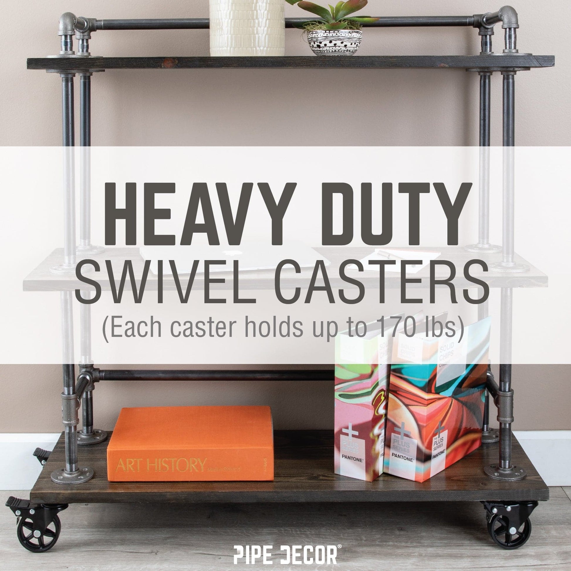 Mounted Swivel Caster Wheels for Wood Furniture with Locking Mechanism (4-Pack)