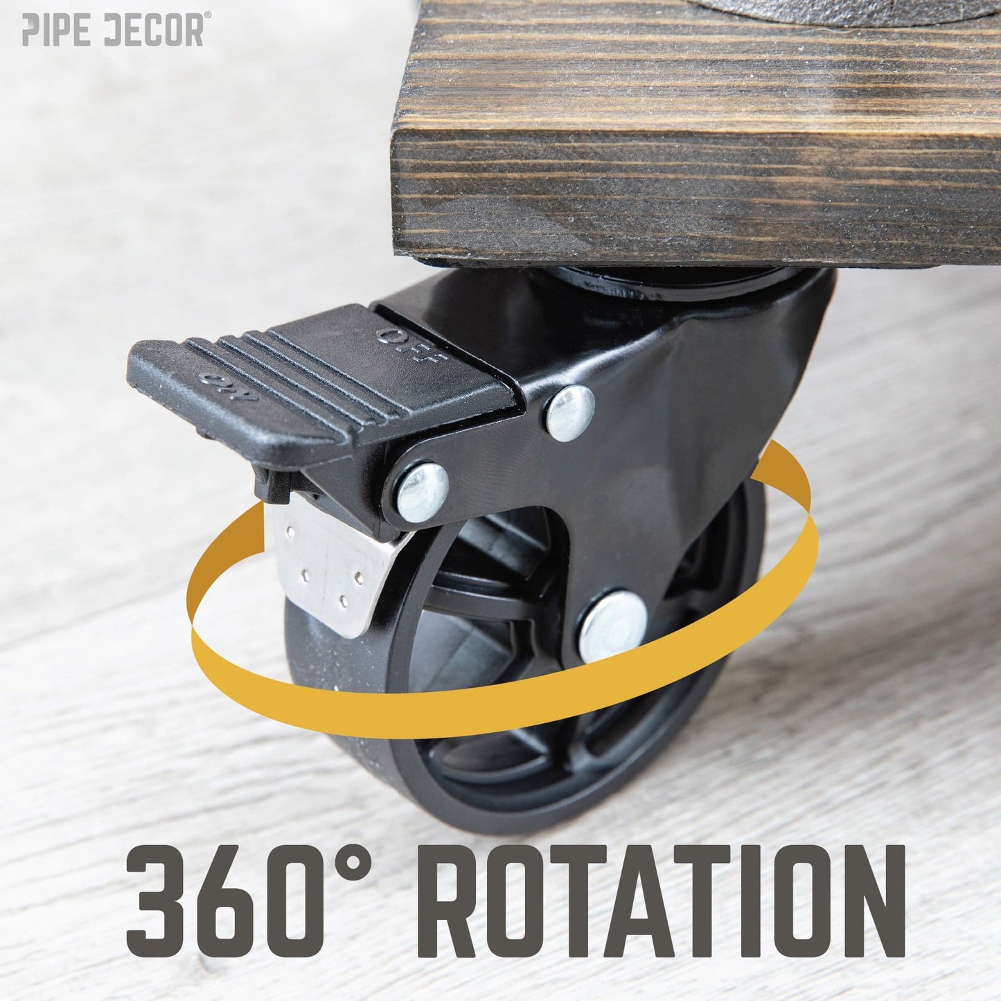 Mounted Swivel Caster Wheels for Wood Furniture with Locking Mechanism (4-Pack)