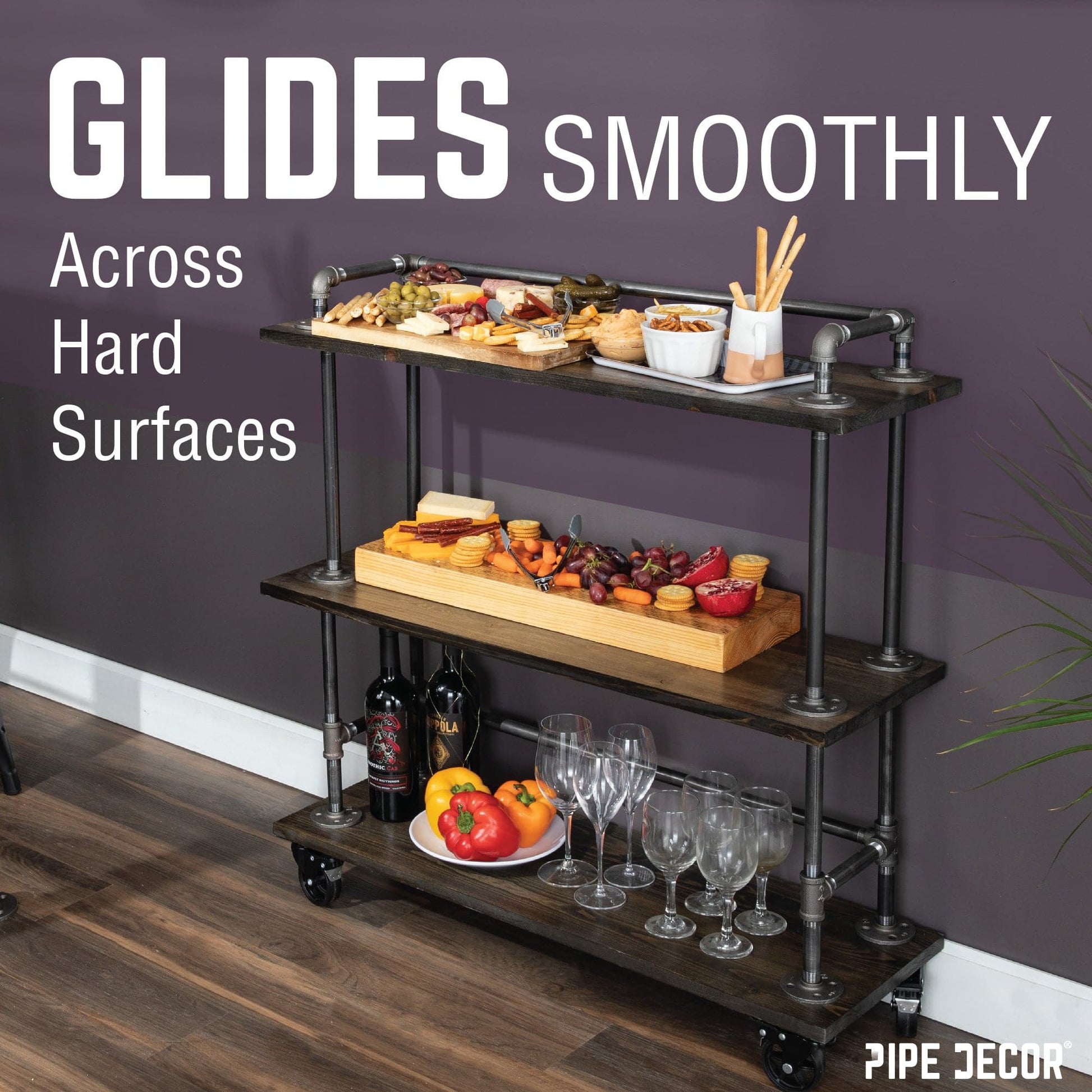 Mounted Swivel Caster Wheels for Wood Furniture with Locking Mechanism (4-Pack)