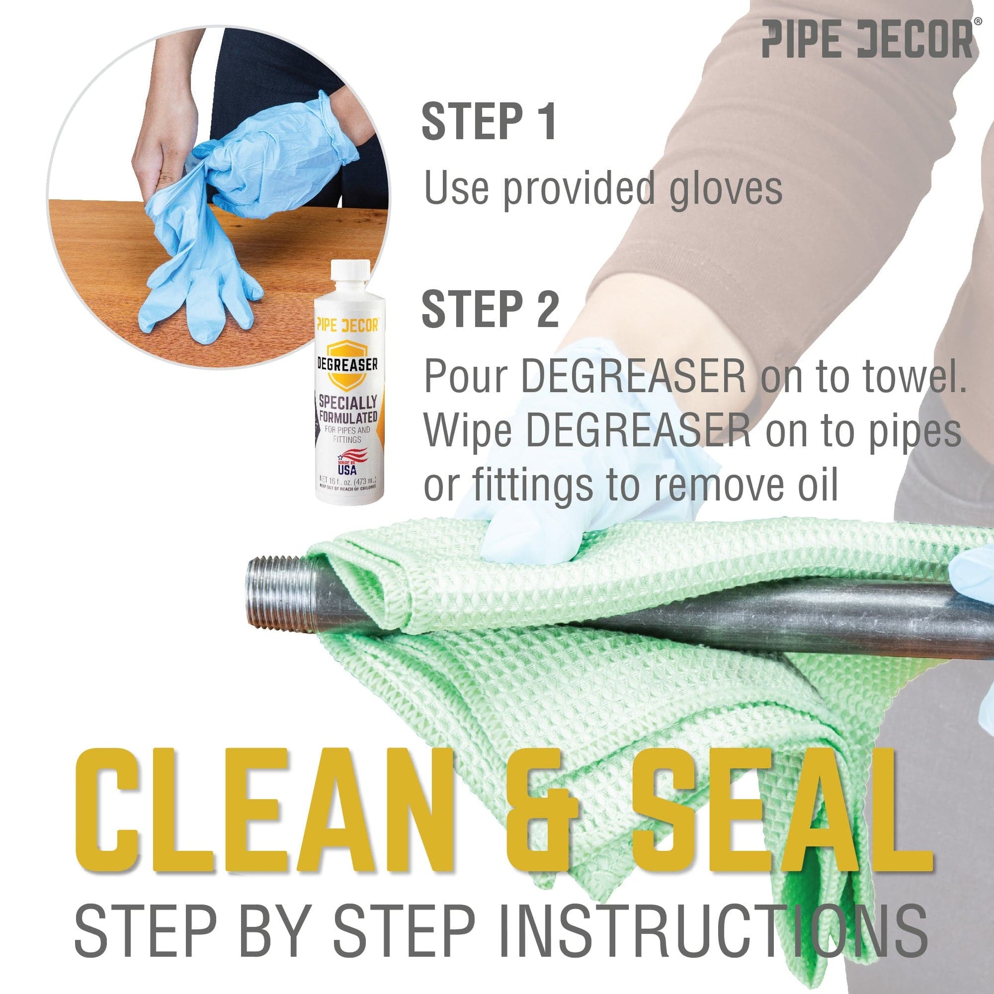 PIPE DECOR Complete Clean and Seal Kit