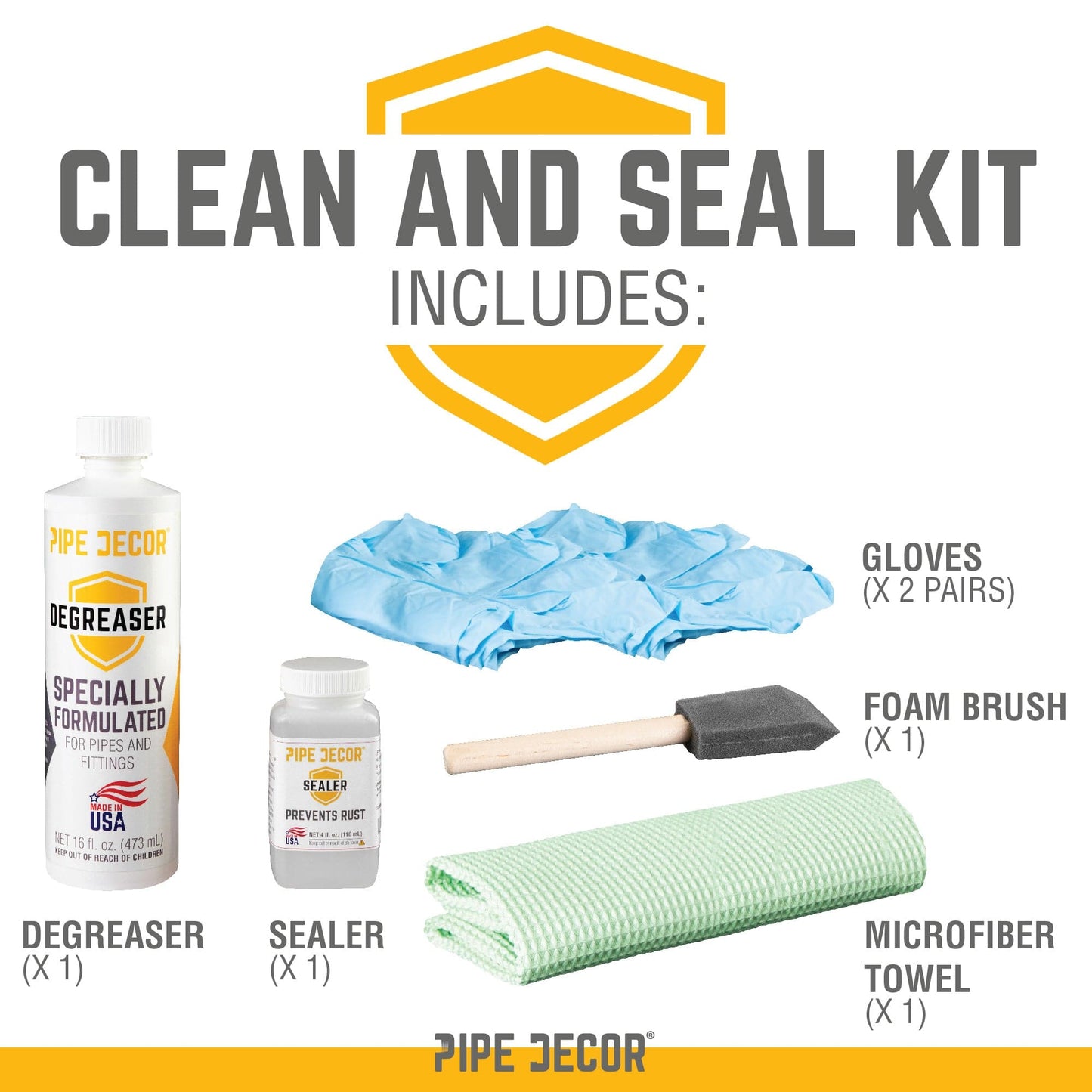PIPE DECOR Complete Clean and Seal Kit
