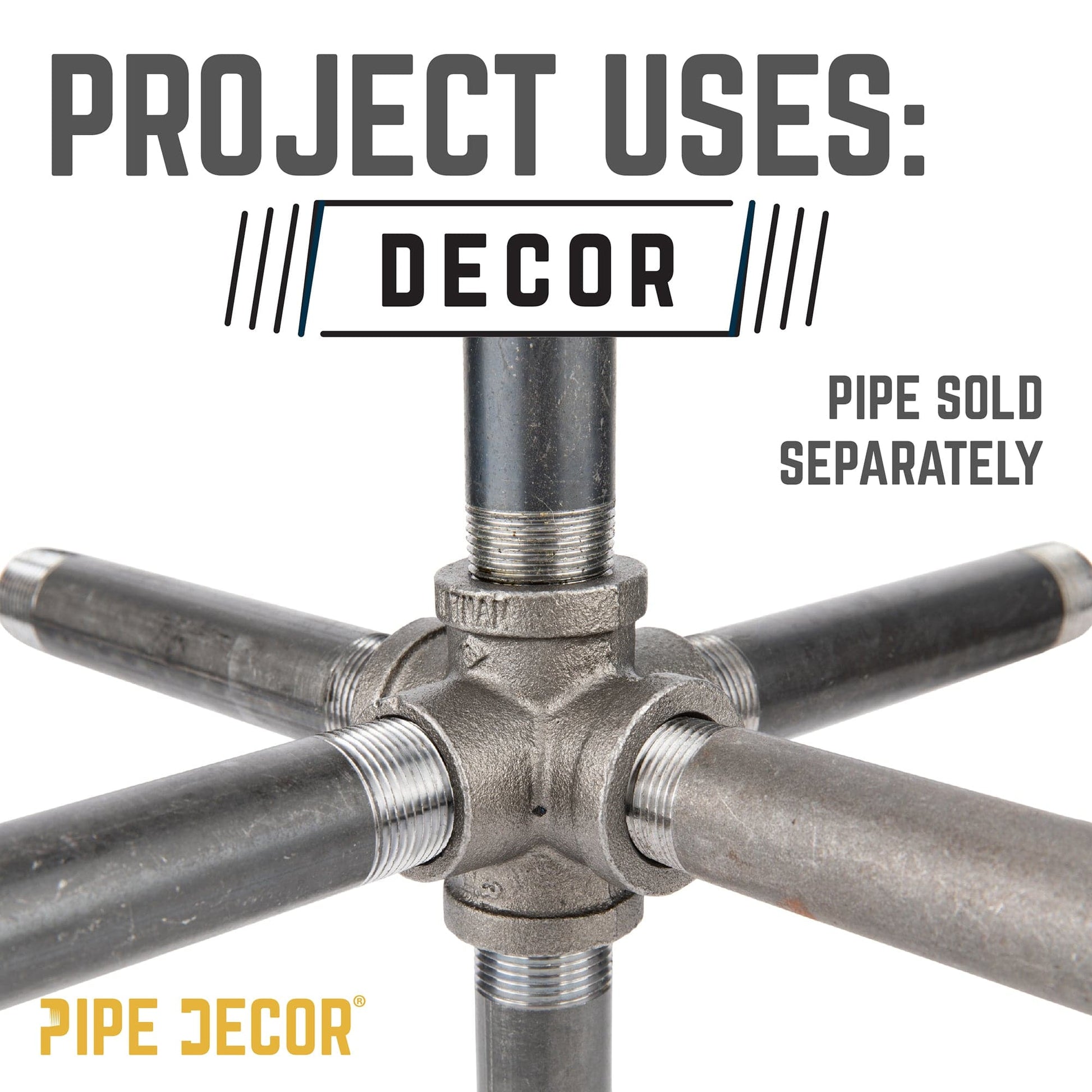 3/4 in. Black 6-Way Fitting