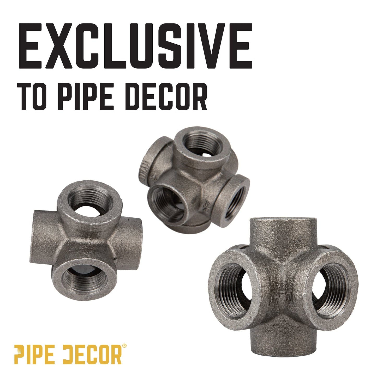 3/4 in. Black 6-Way Fitting