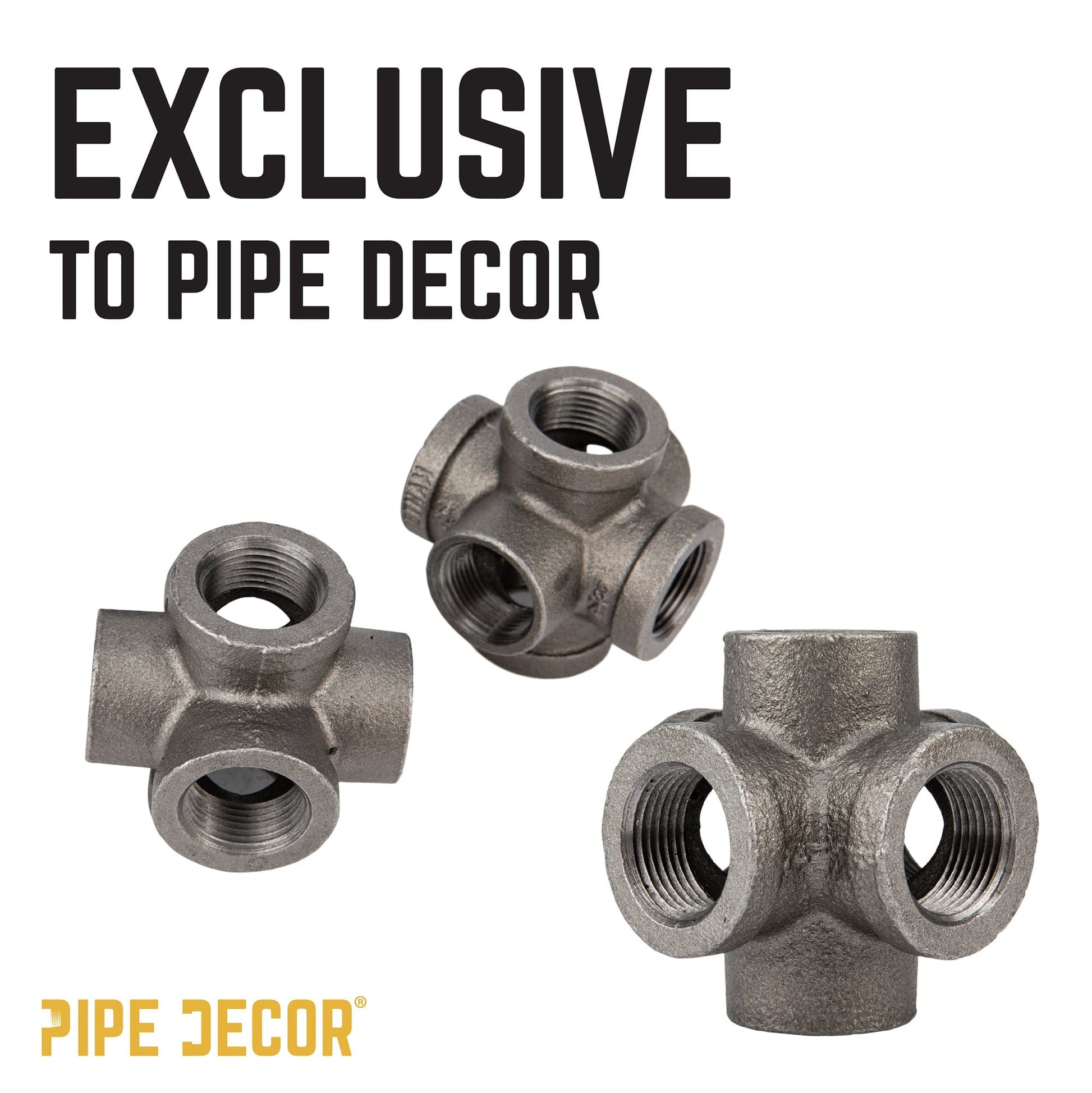 3/4 in. Black 6-Way Fitting