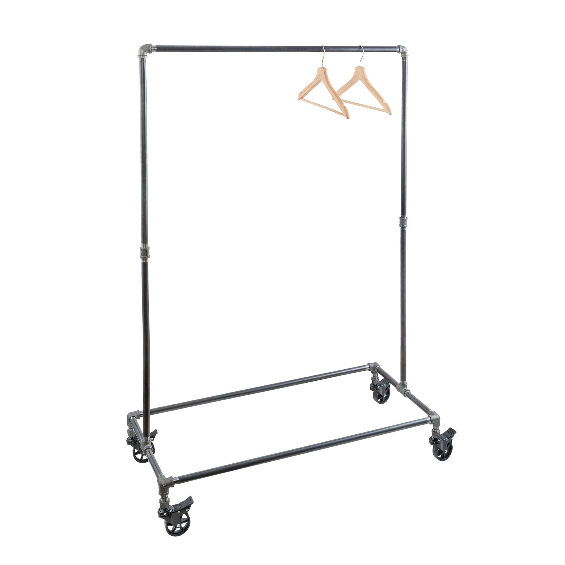 58 in. Rolling Single Rod Clothing Rack