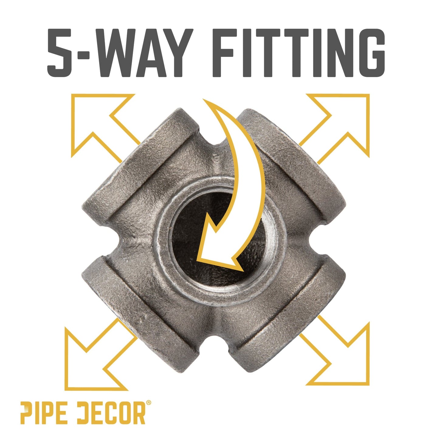 1 in. Black 5-Way Fitting