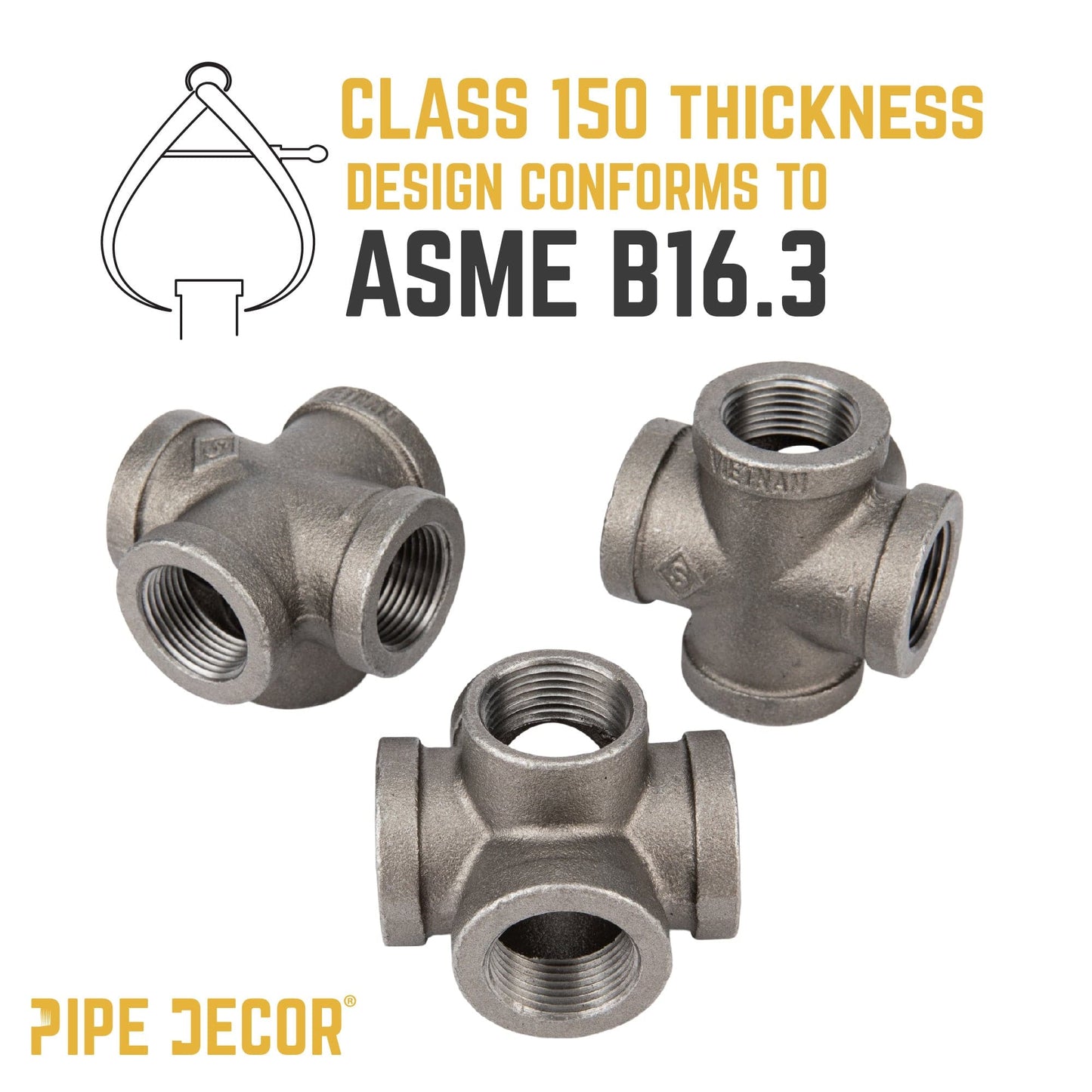 1 in. Black 5-Way Fitting