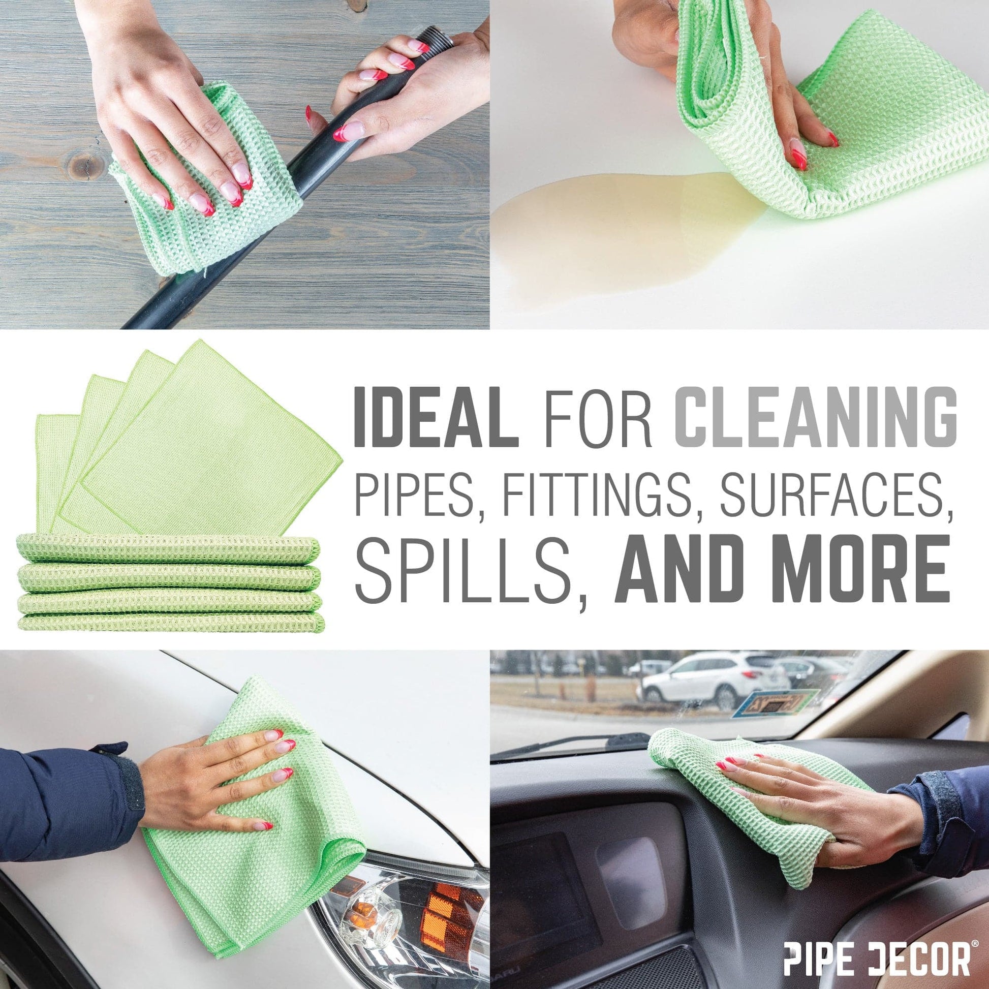 Microfiber Cleaning Cloth, Multi-purpose Lint-Free Towels, 12-Pack