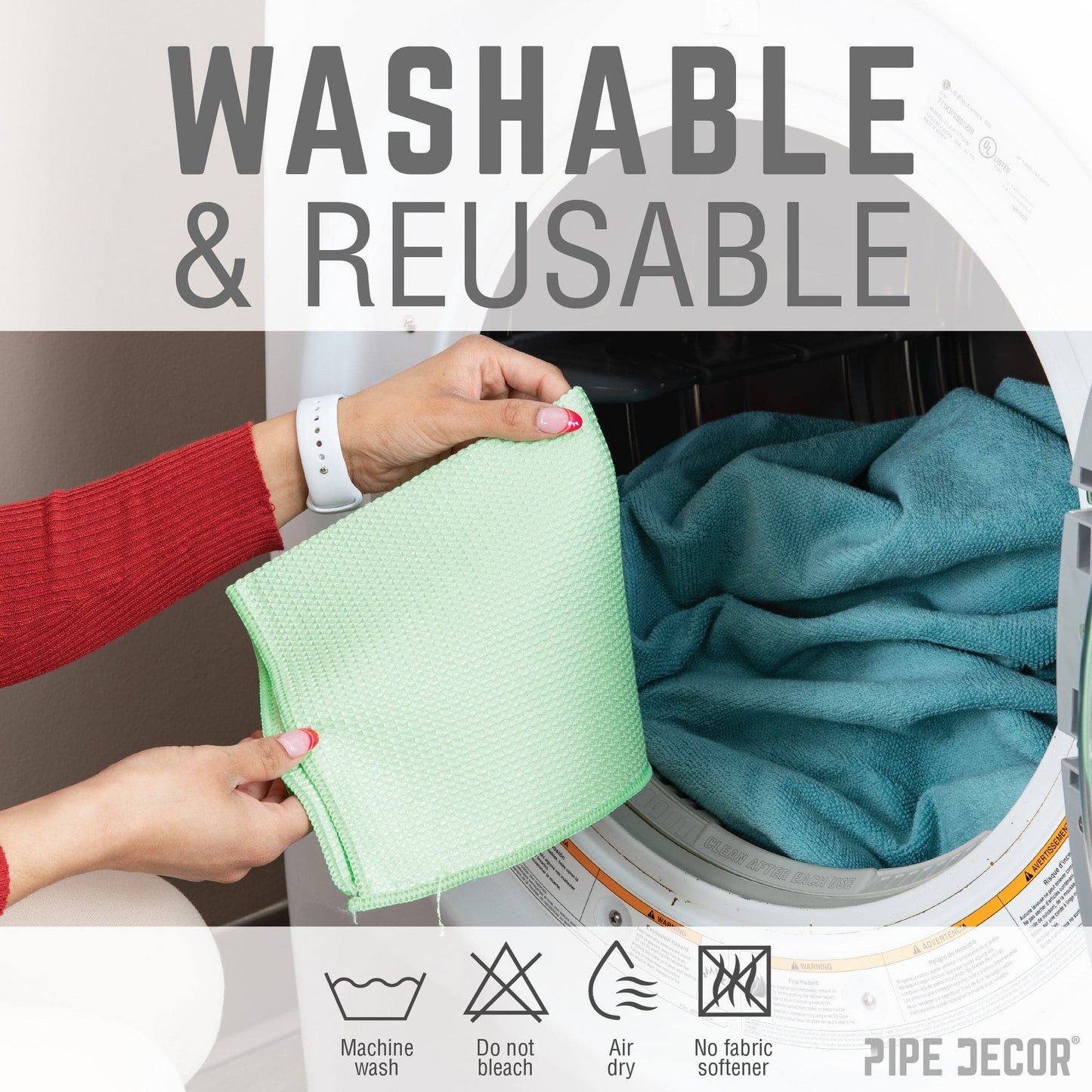 Microfiber Cleaning Cloth, Multi-purpose Lint-Free Towels, 4-Pack