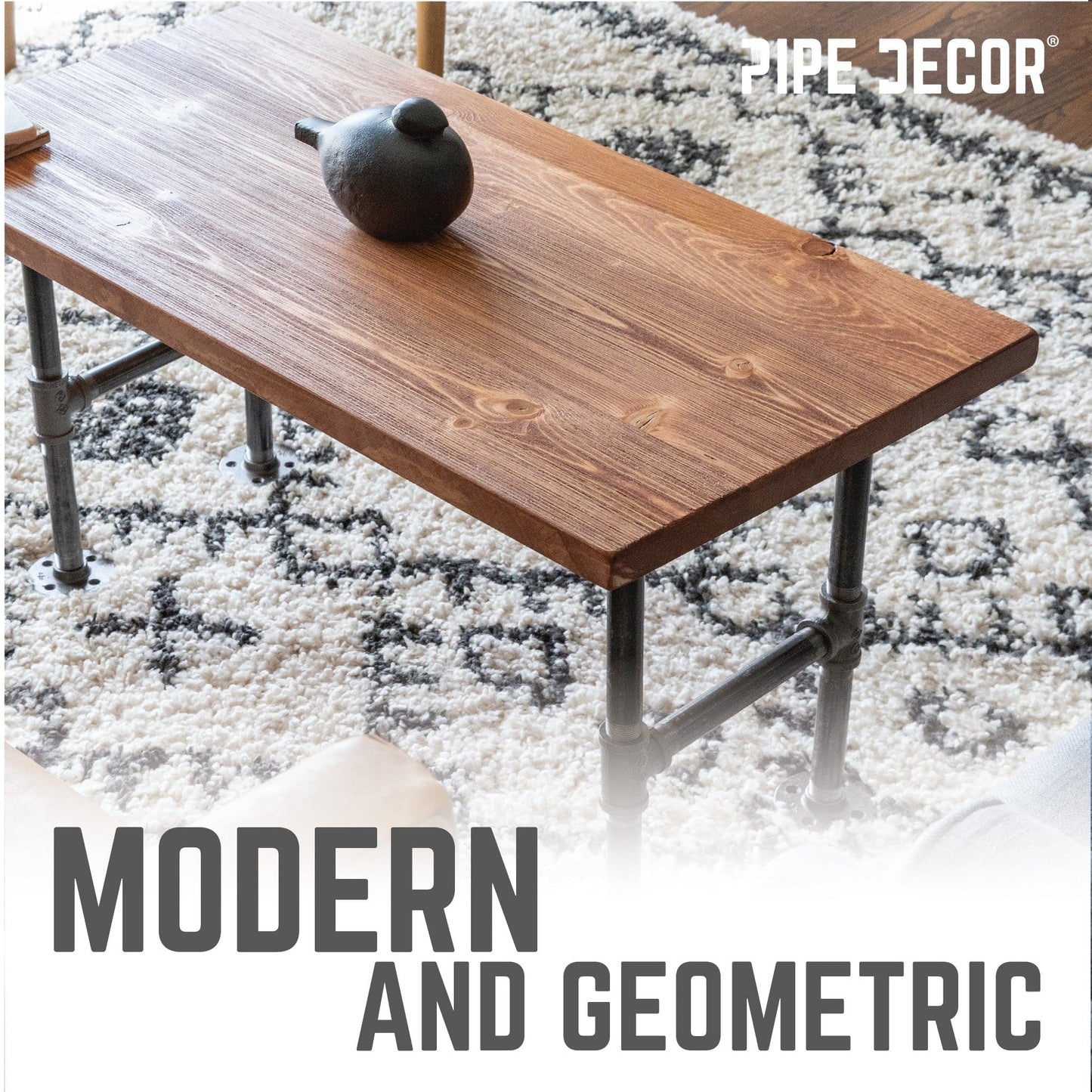 3/4 in. H Round Flange Pipe Kit for Coffee Table/Bench Legs