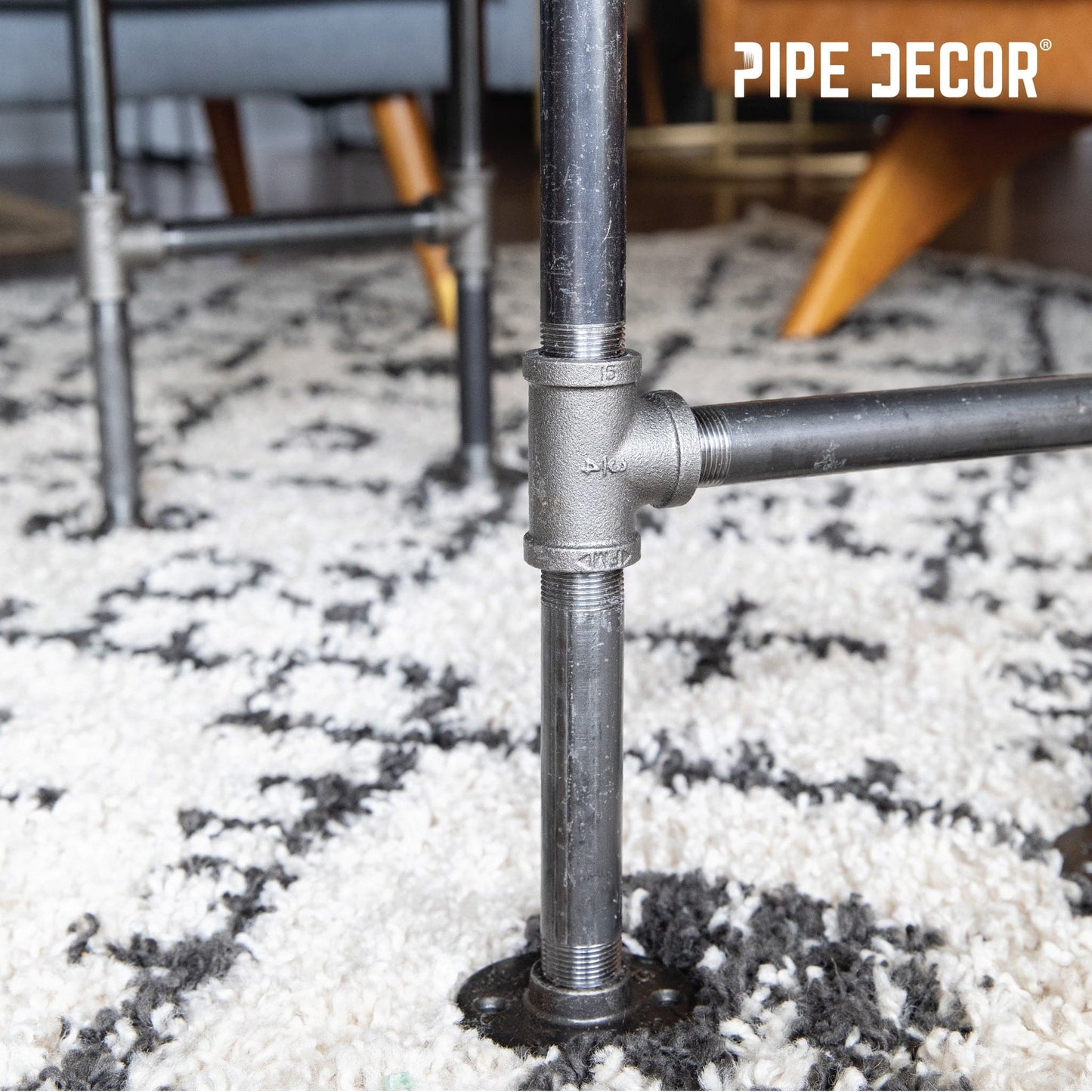 3/4 in. H Round Flange Pipe Kit for Coffee Table/Bench Legs