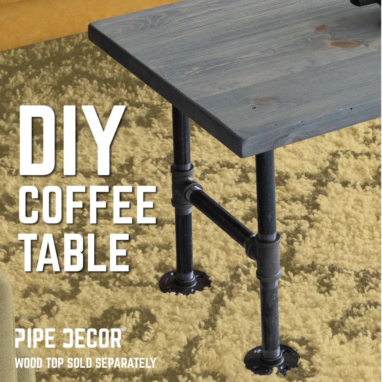 3/4 in. H Round Flange Pipe Kit for Coffee Table/Bench Legs