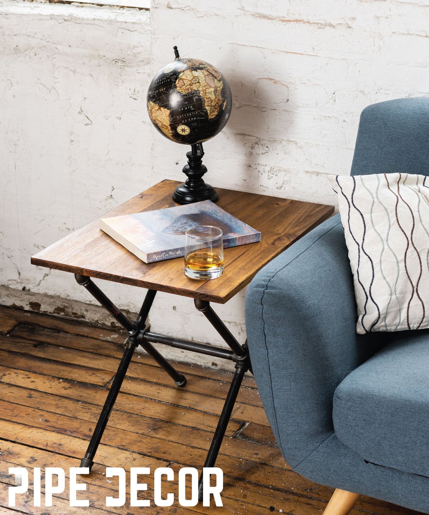 Criss Cross End Table By PIPE DECOR