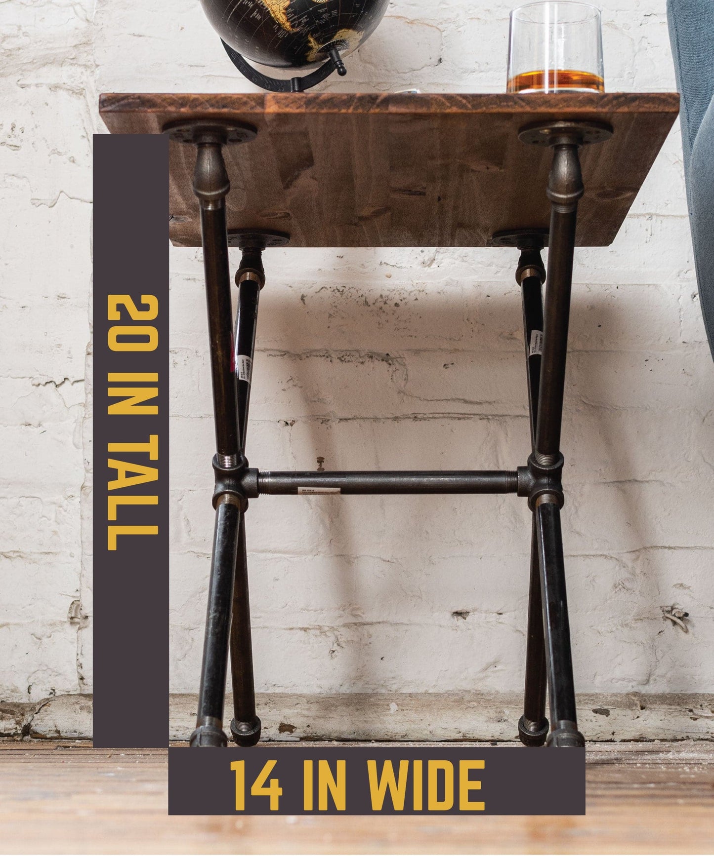 Criss Cross End Table By PIPE DECOR