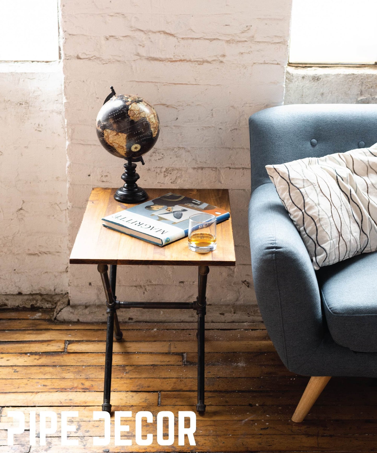 Criss Cross End Table By PIPE DECOR