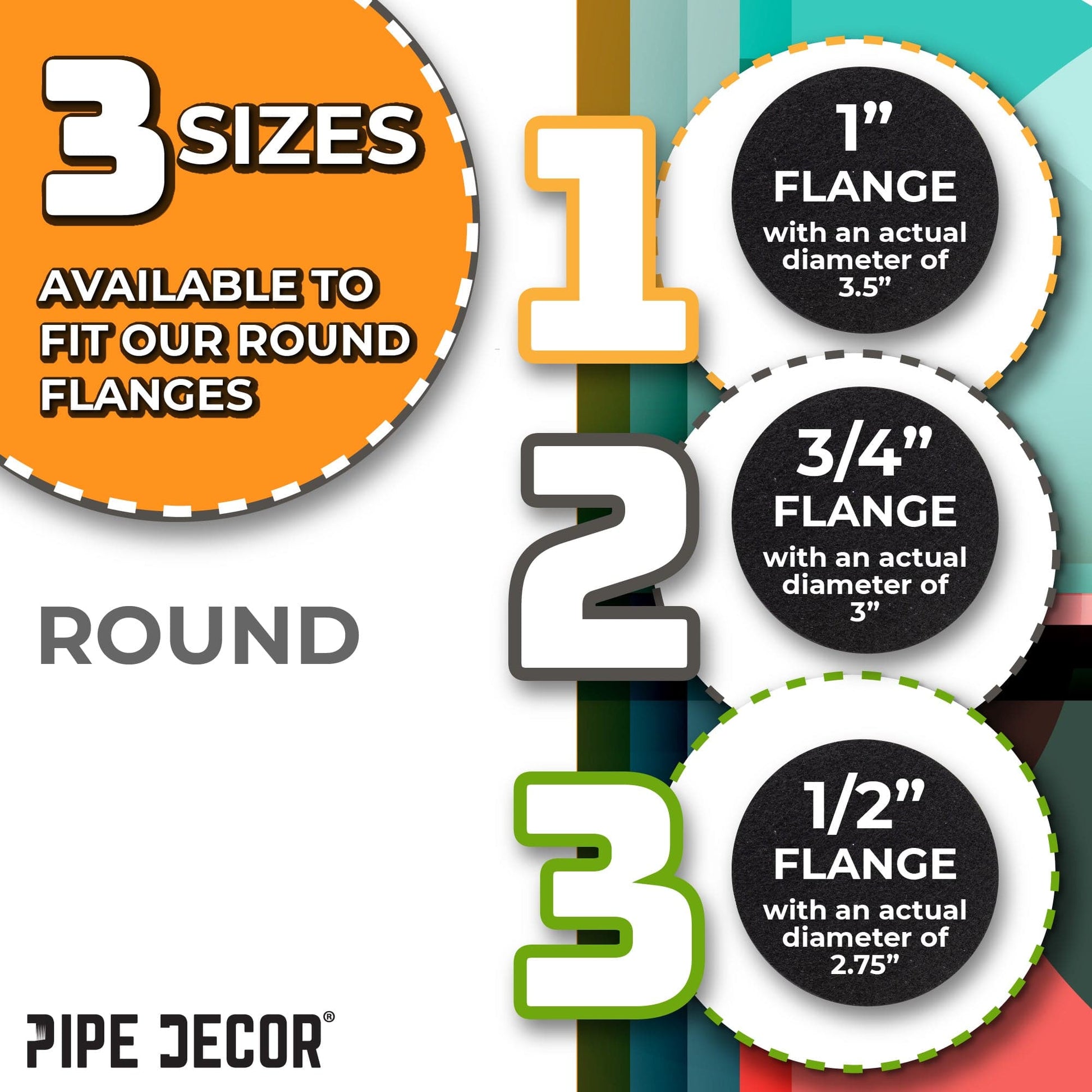 Heavy Duty Round Felt Pad for 1 in. Pipe Floor Flange, 3.5 in. Diameter (4-Pack)