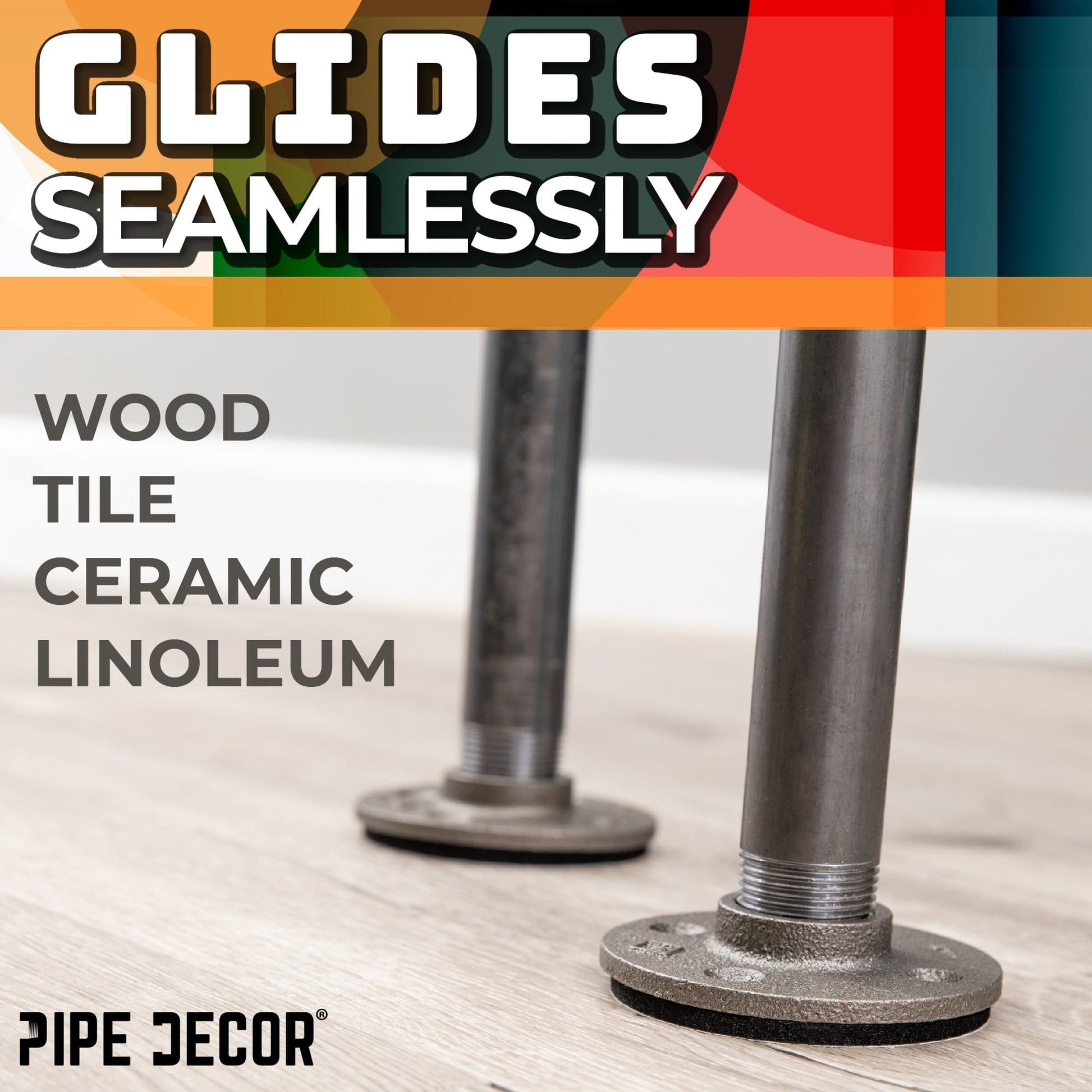 Heavy Duty Round Felt Pad for 1/2 in. Pipe Floor Flange, 2.75 in. Diameter (4-Pack)