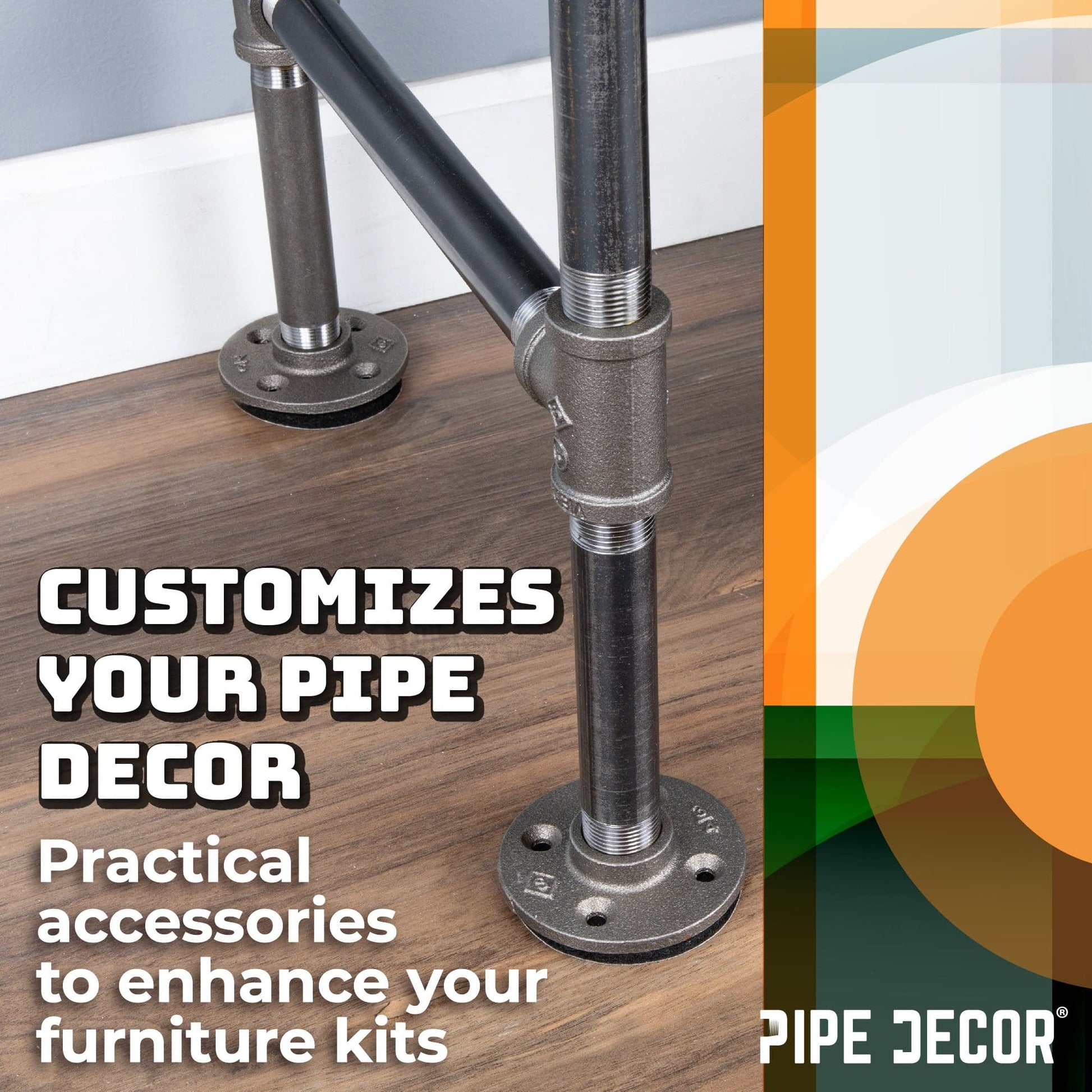 Heavy Duty Round Felt Pad for 1/2 in. Pipe Floor Flange, 2.75 in. Diameter (4-Pack)