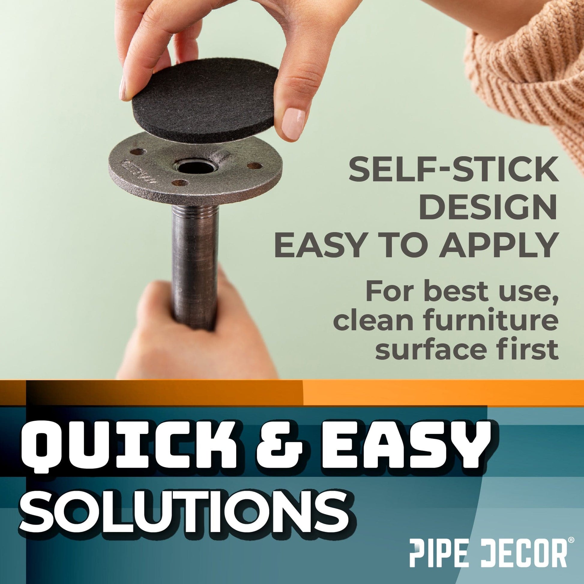 Heavy Duty Round Felt Pad for 1/2 in. Pipe Floor Flange, 2.75 in. Diameter (4-Pack)