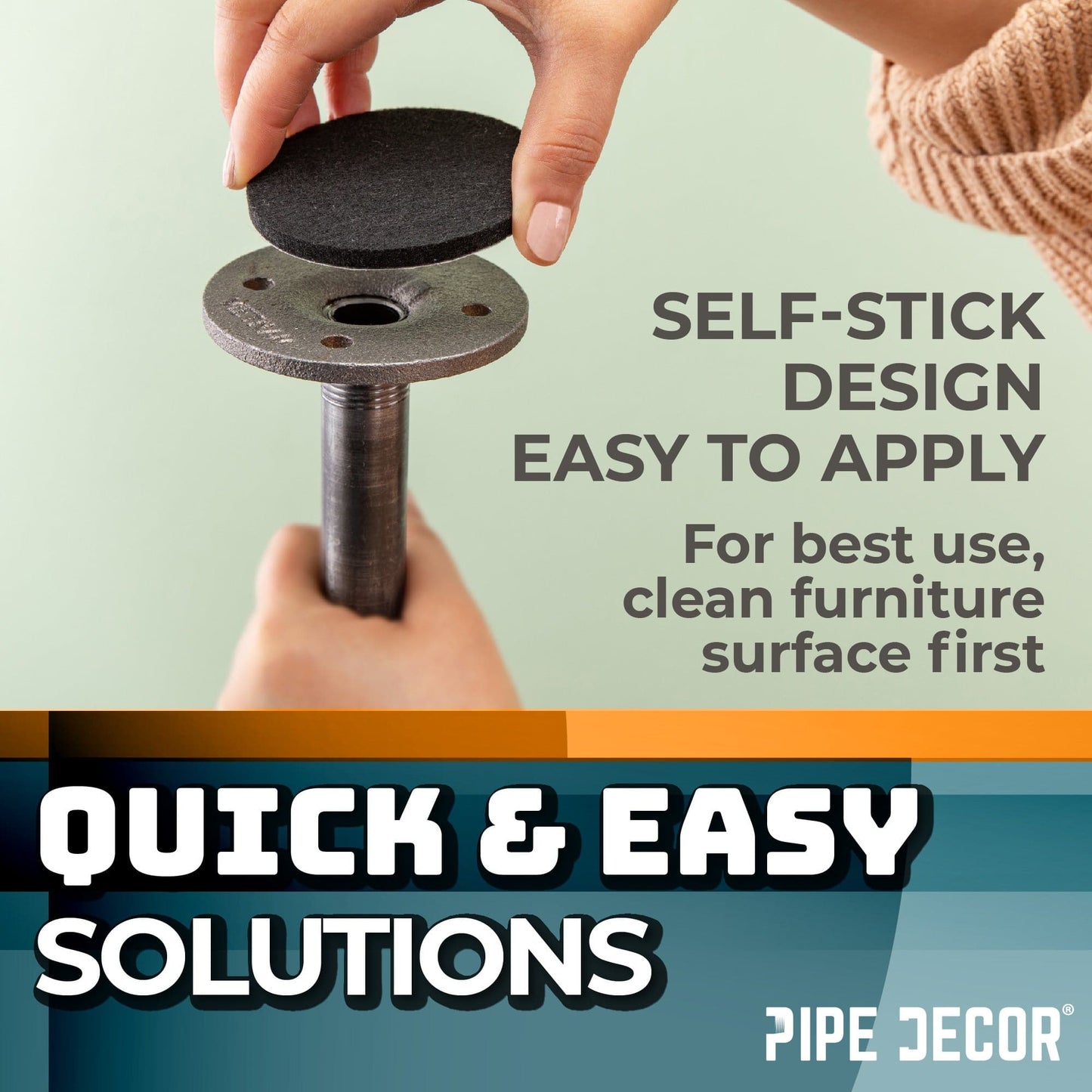 Heavy Duty Round Felt Pad for 3/4 in. Pipe Floor Flange, 3 in. Diameter (4-Pack)