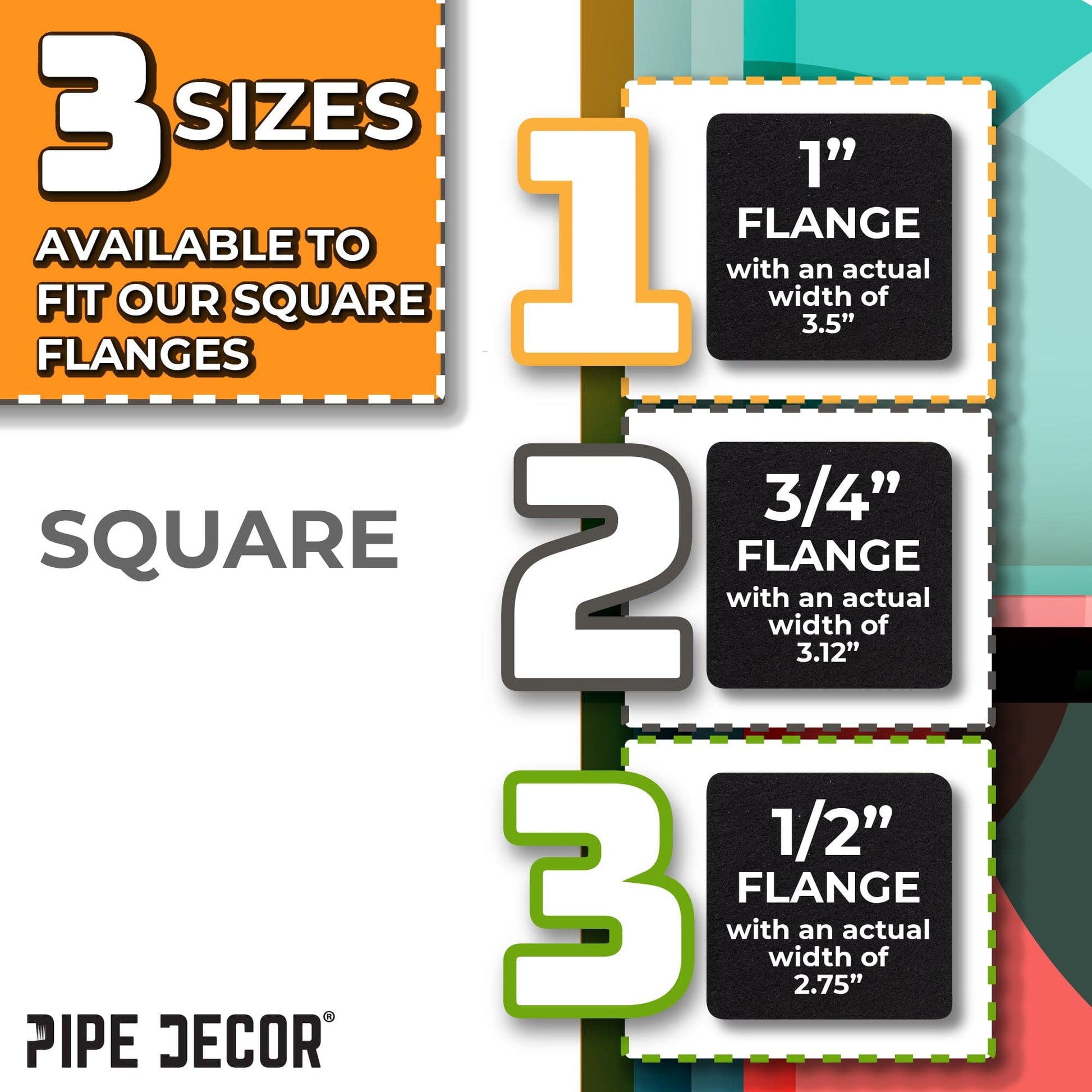 Heavy Duty Square Felt Pad for 1/2 in. Pipe Floor Flange, 2.75 in. x 2.75 in. (4-Pack)