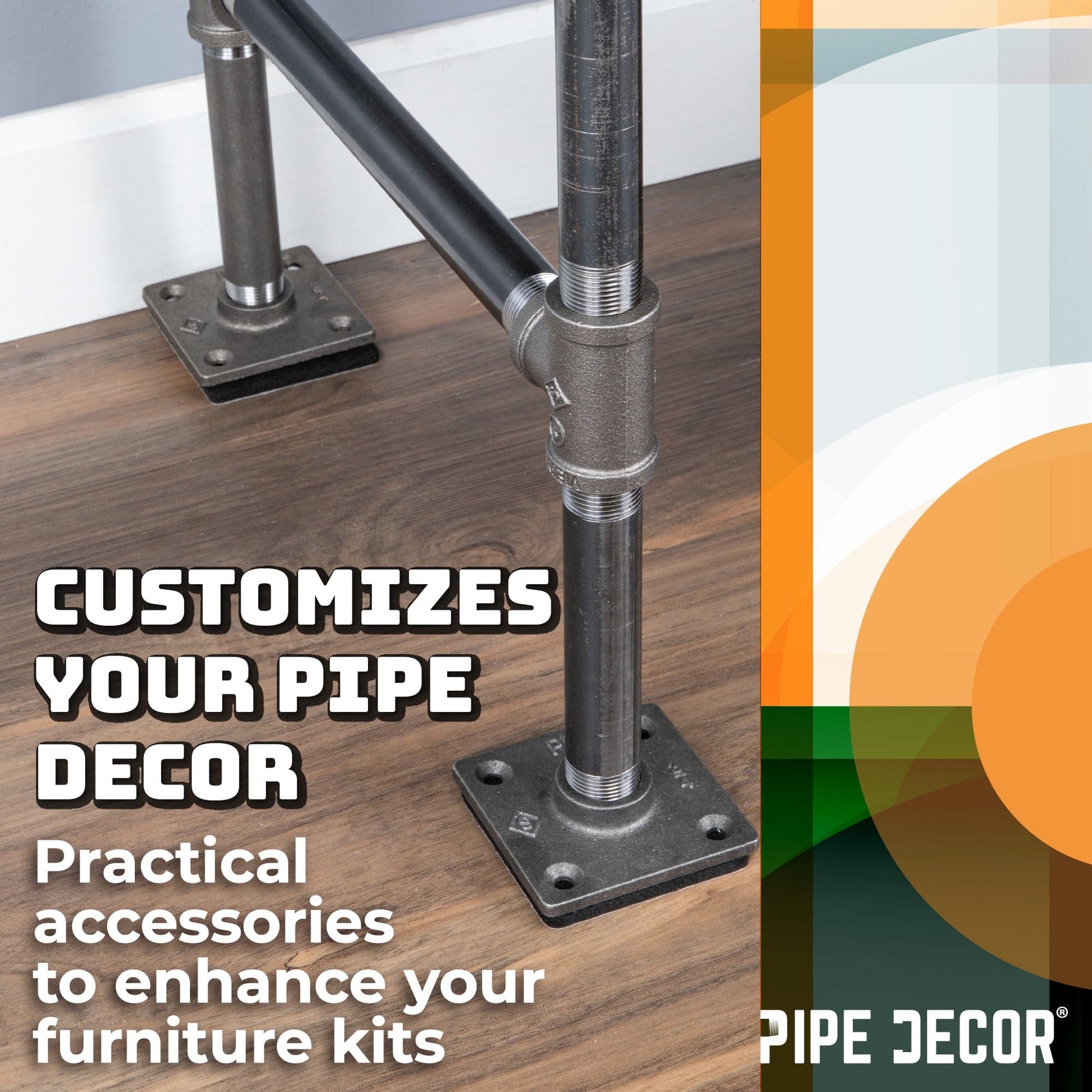 Heavy Duty Square Felt Pad for 1/2 in. Pipe Floor Flange, 2.75 in. x 2.75 in. (4-Pack)