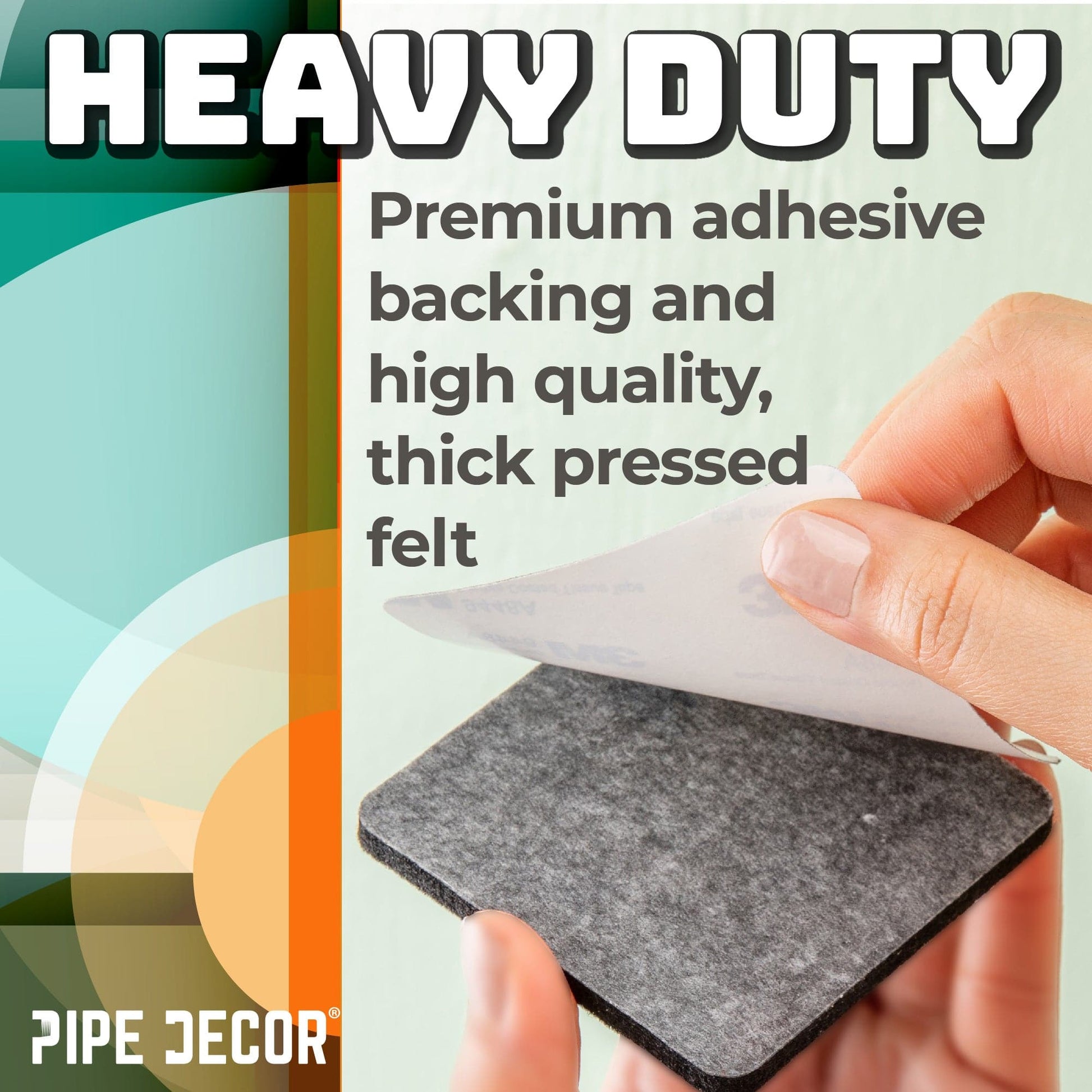Heavy Duty Square Felt Pad for 3/4 in. Pipe Floor Flange, 3 in. x 3 in. (4-Pack)