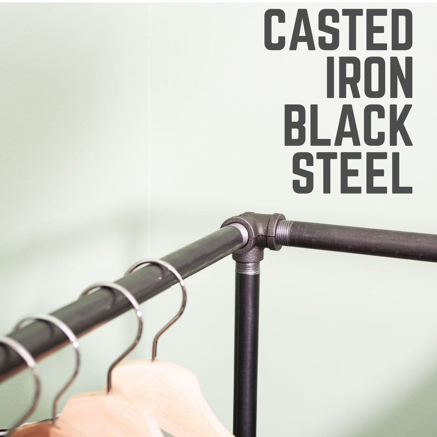 Wall And Floor Mounted Clothing Rack By PIPE DECOR