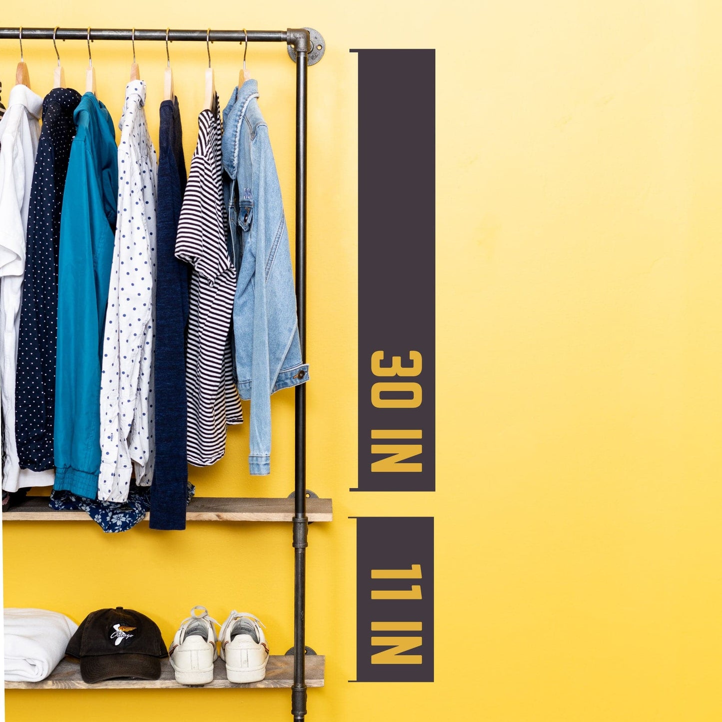 2 Shelf-Wall Mounted Clothing Rack