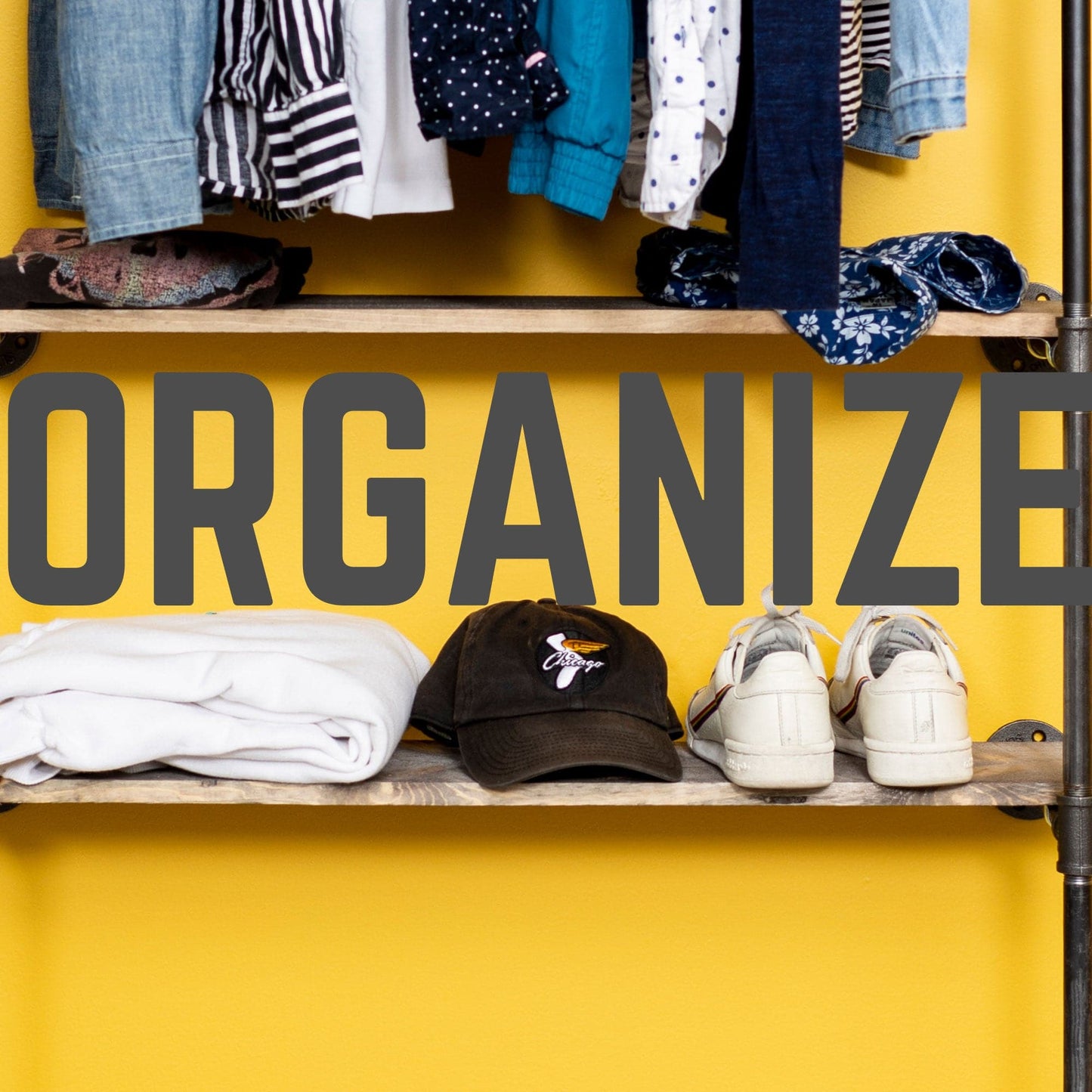 2 Shelf-Wall Mounted Clothing Rack