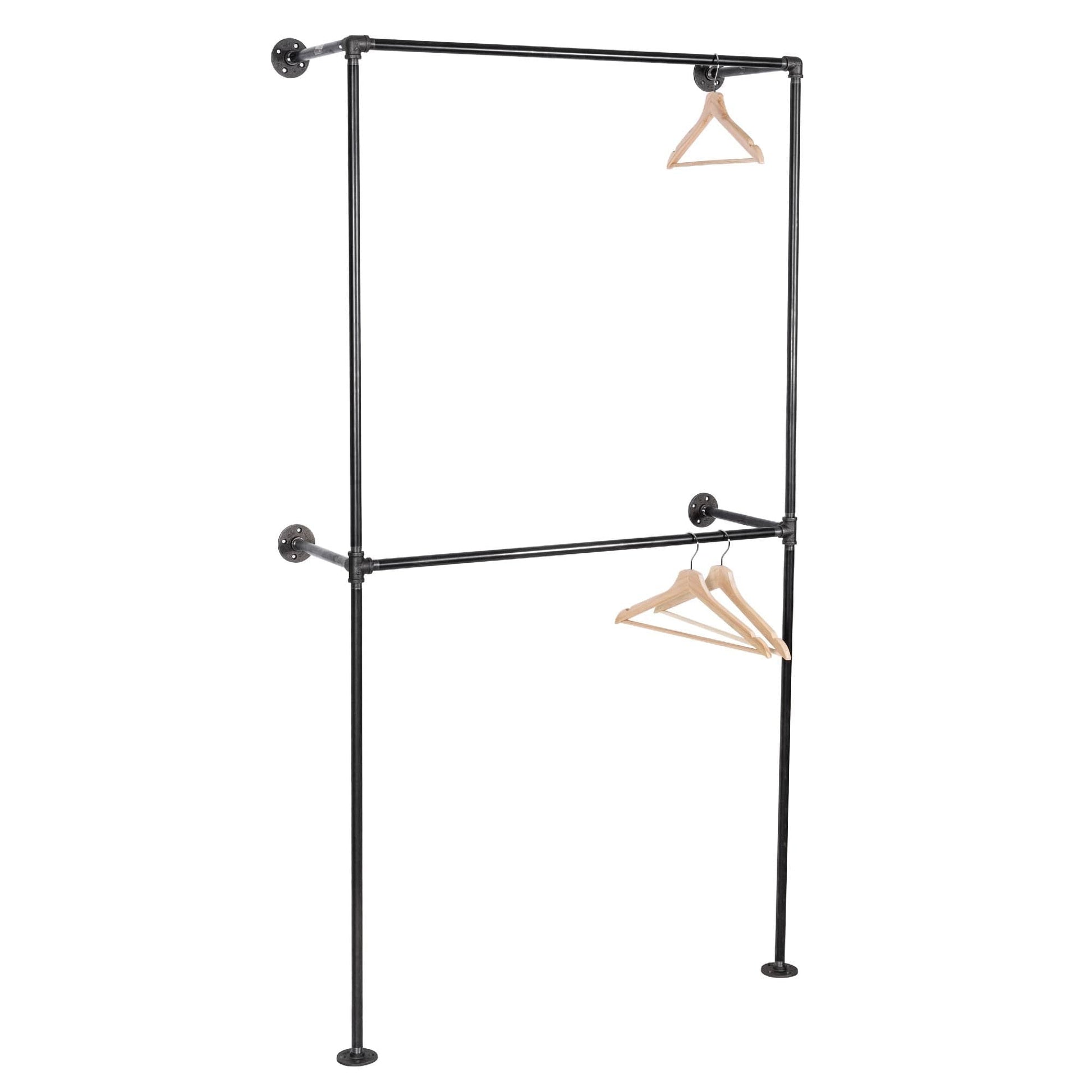 Wall Mounted Double Hung Clothing Rack