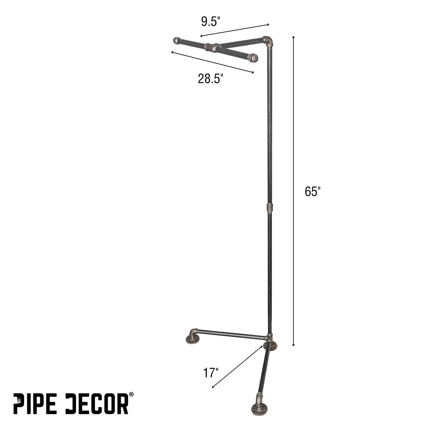 Freestanding Tee-Style Pipe Clothing Rack