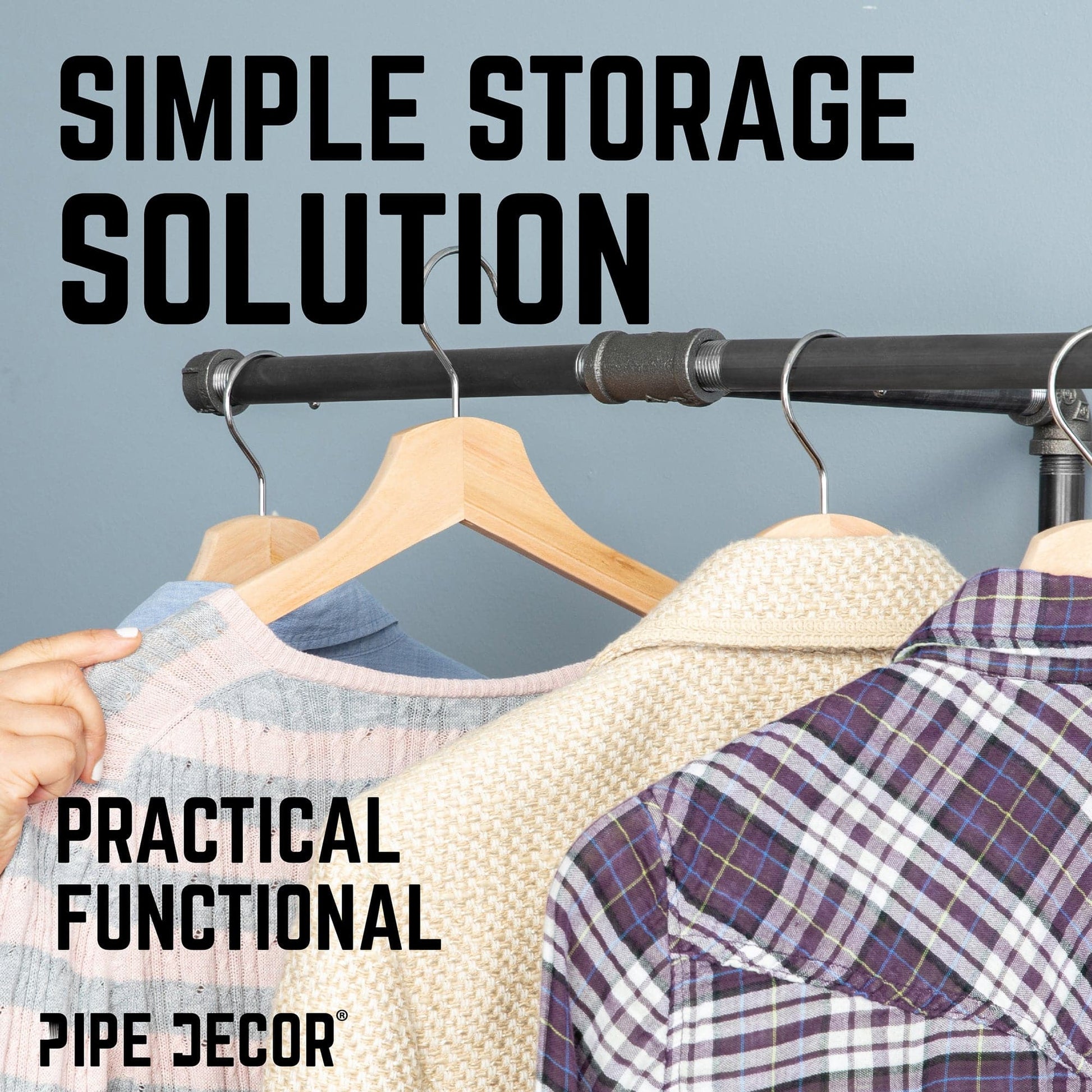 Freestanding Tee-Style Pipe Clothing Rack