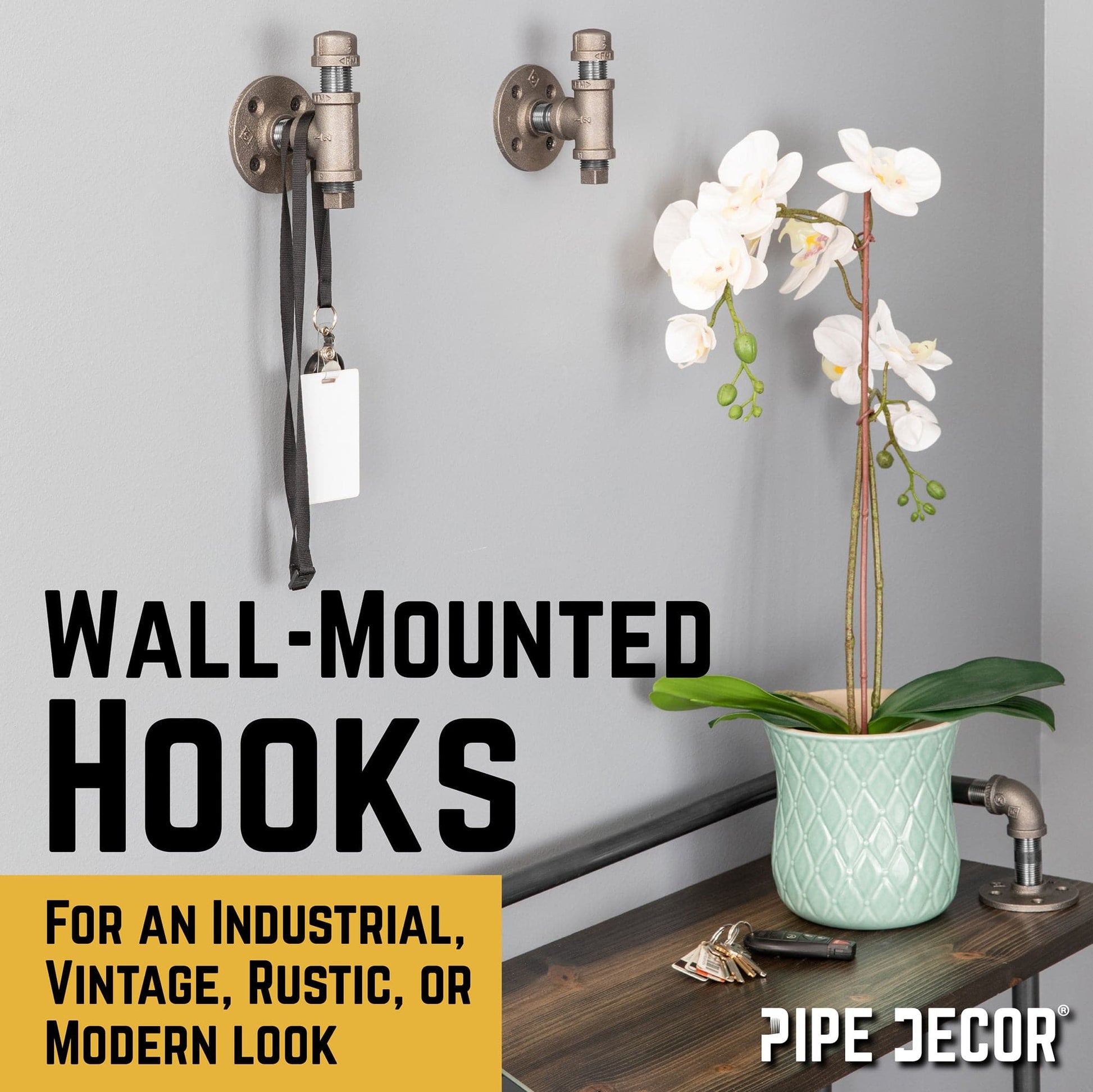 Tee-Shaped Wall Hook Kit (2 Pack)