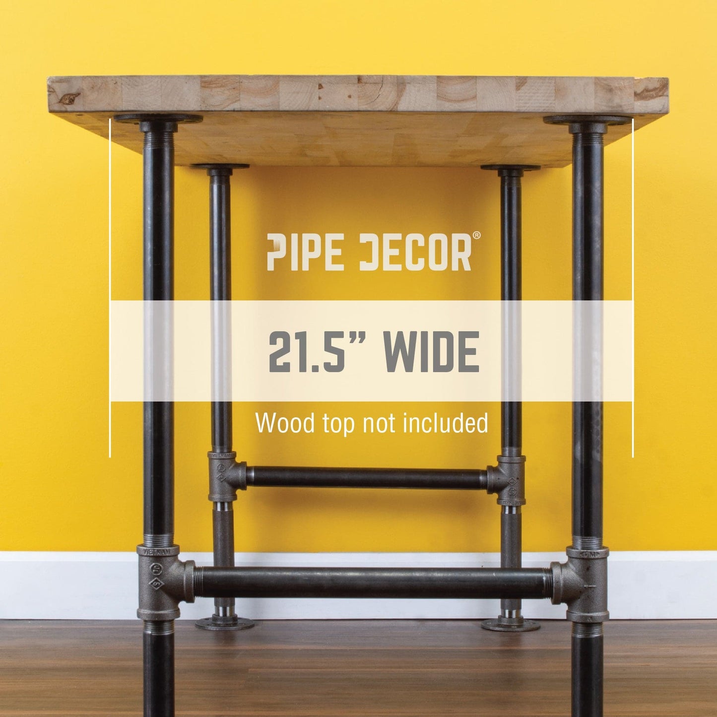 1 in. Heavy Duty H Round Flange Pipe Legs, for Restore Wood Dining Tabletops