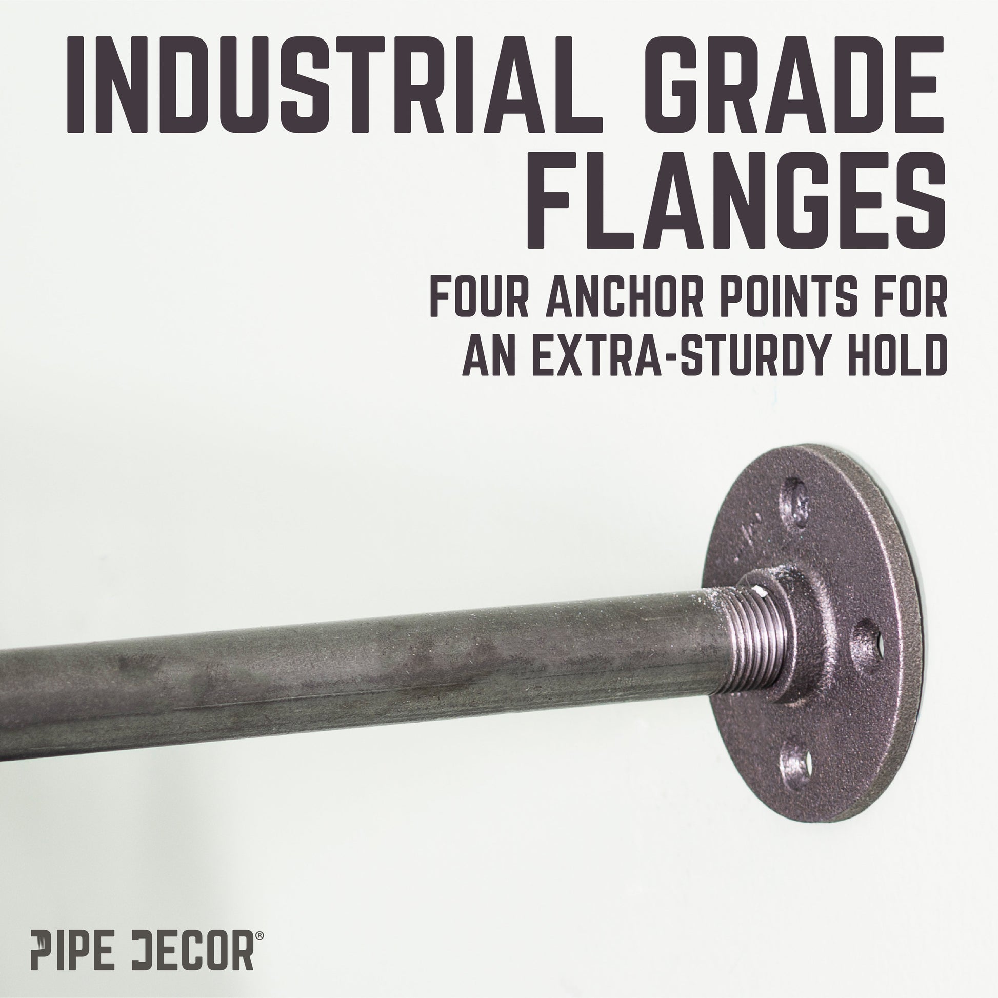 28 in. Tri-flange Wall Mounted Clothing Rack By PIPE DECOR