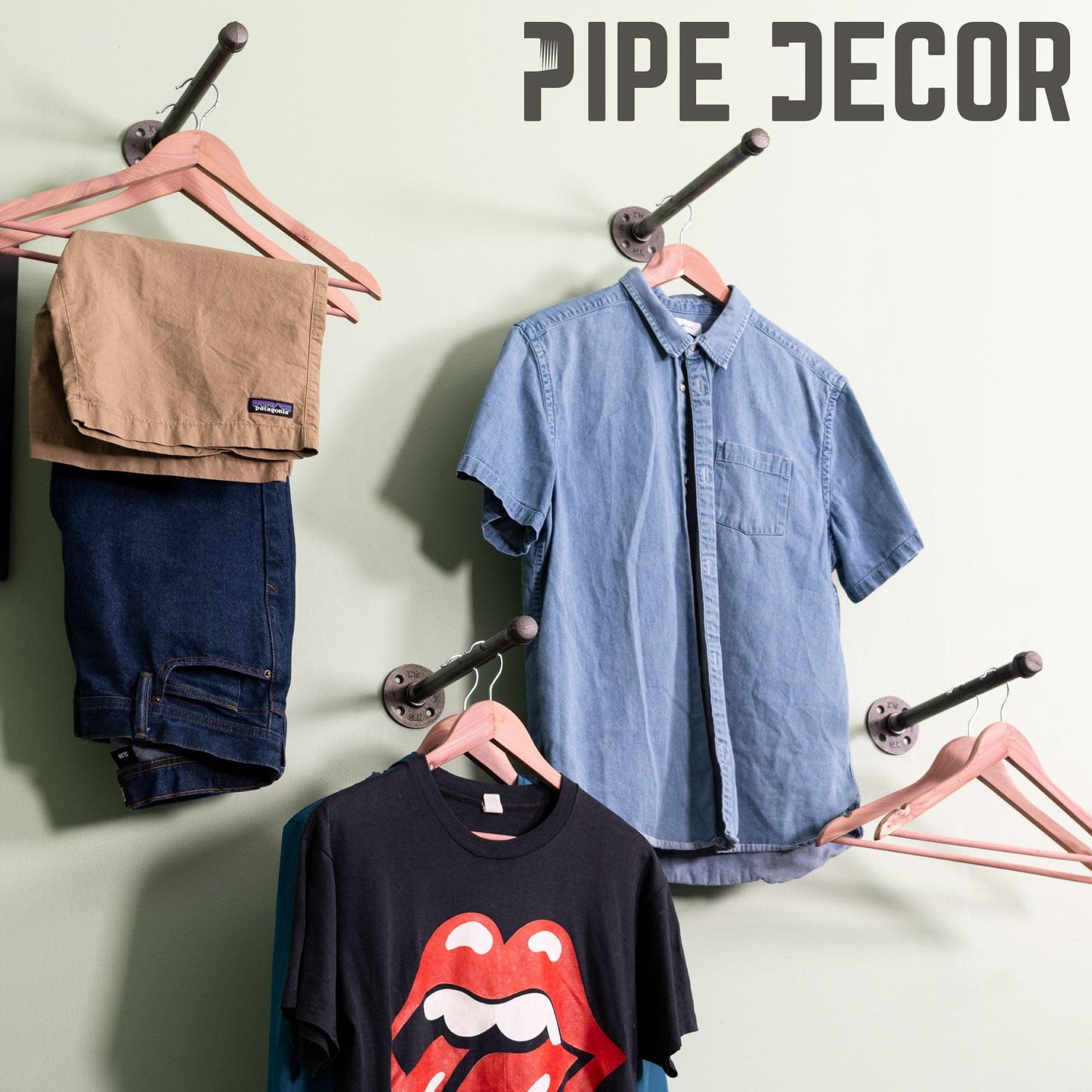 1/2 in. x 12 in. Clothing Hanging Bracket Kit, 4 Pack