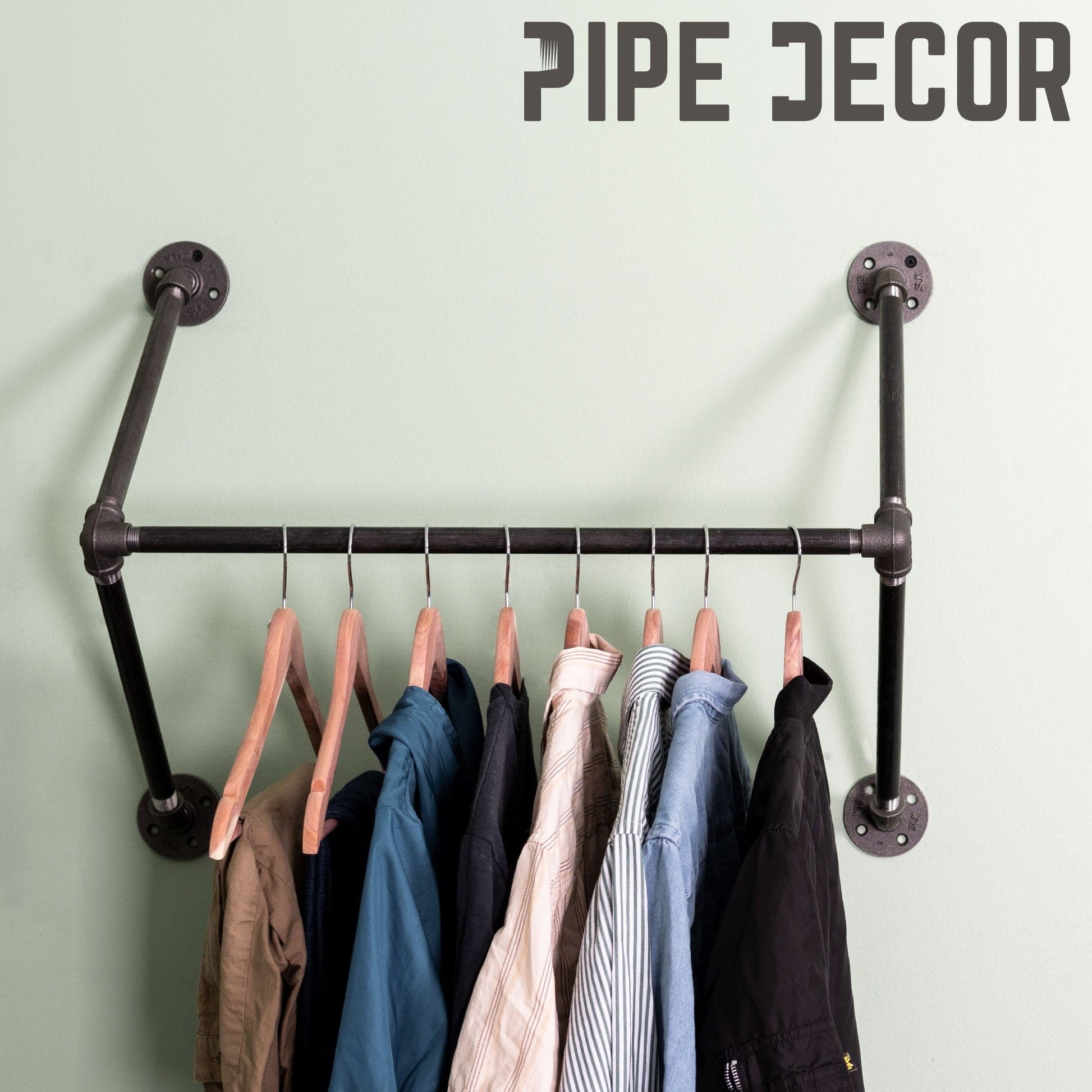 24 in. Quad-Flange Wall Mounted Clothing Rack By PIPE DECOR
