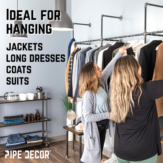 76.375 in. Wall Mounted Clothing Rack, Double