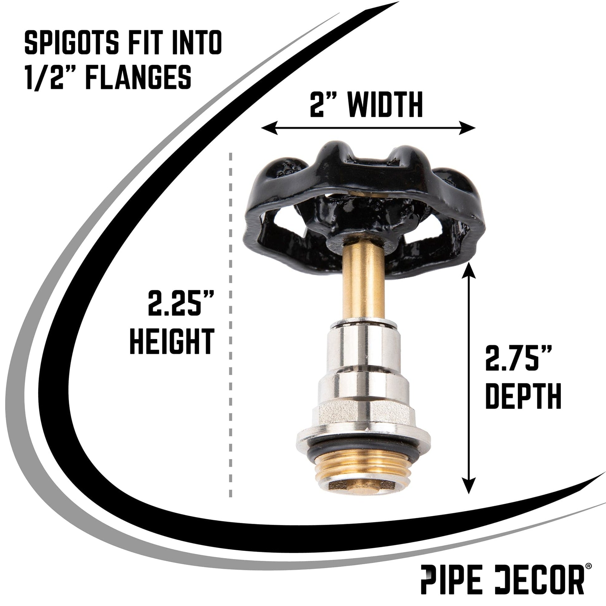 Black Industrial Spigot Handle (2-Pack)