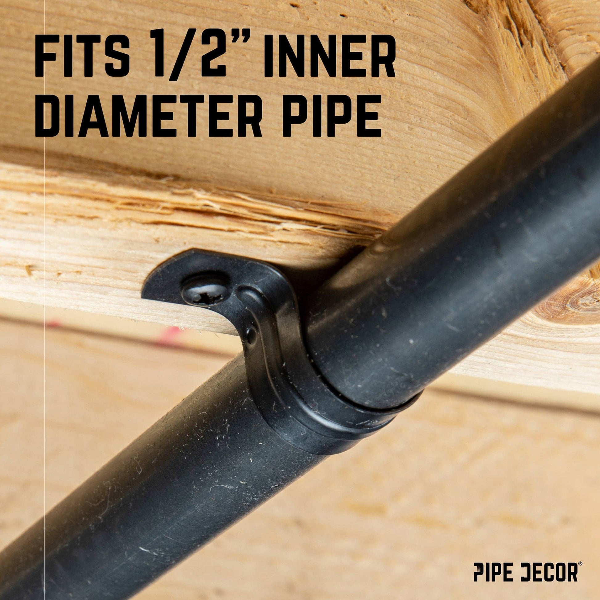 Black Steel U-shaped Pipe Straps for ½” Pipe