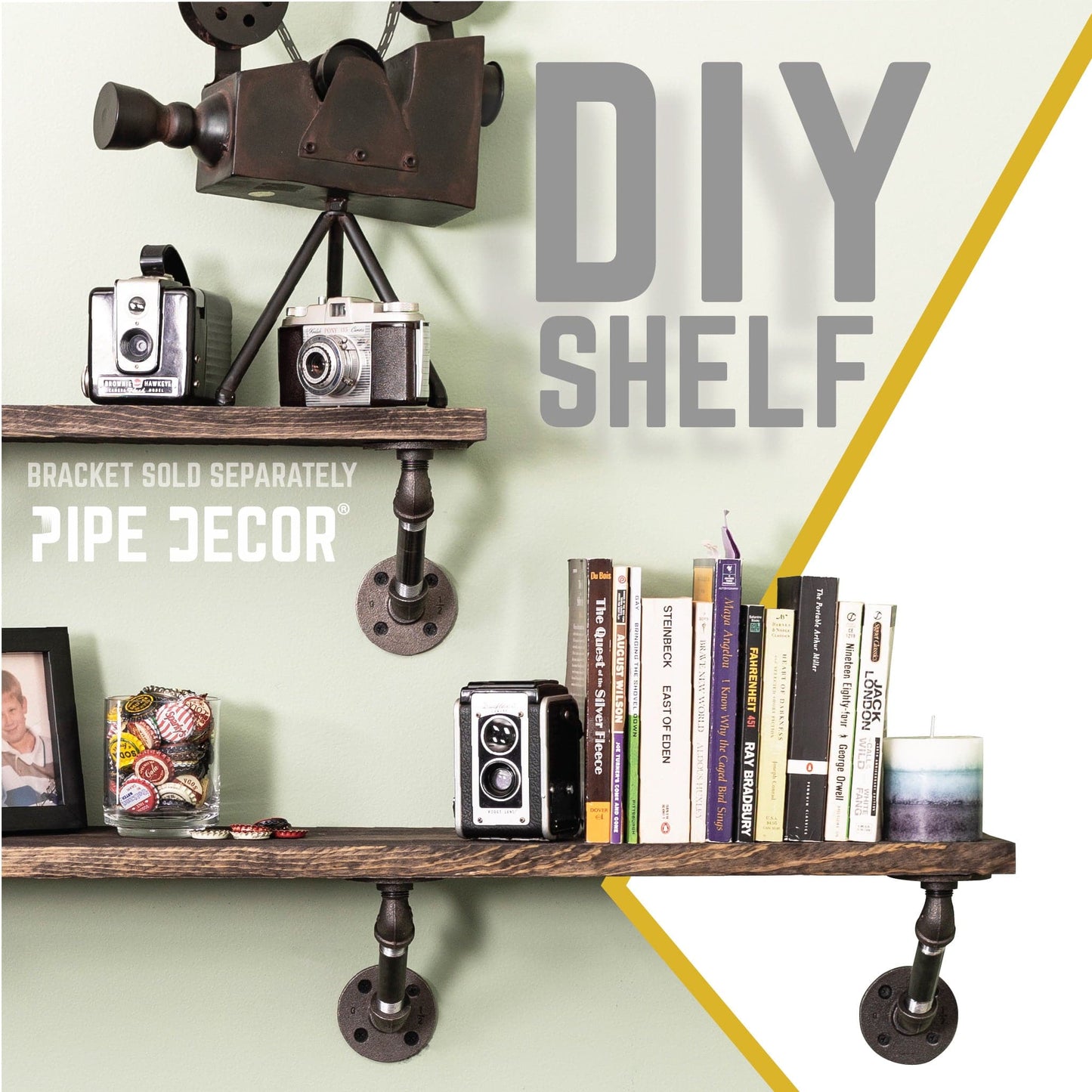 RESTORE Boulder Black 36 in. Wood Shelf (Wood Only)