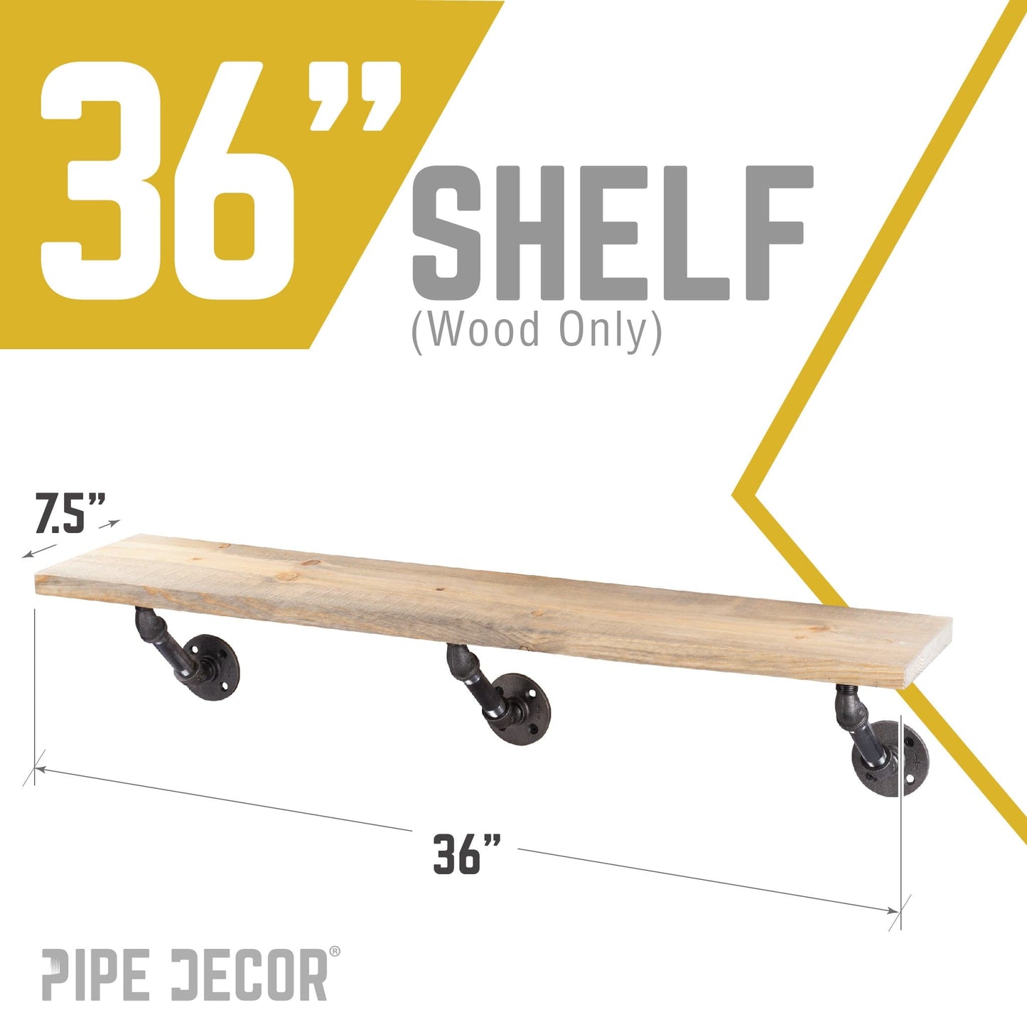 RESTORE Driftwood Tan 36 in. Wood Shelf (Wood Only)