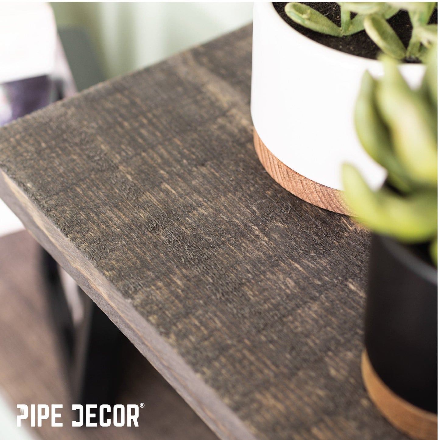 RESTORE Boulder Black 24 in. Wood Shelf (Wood Only)