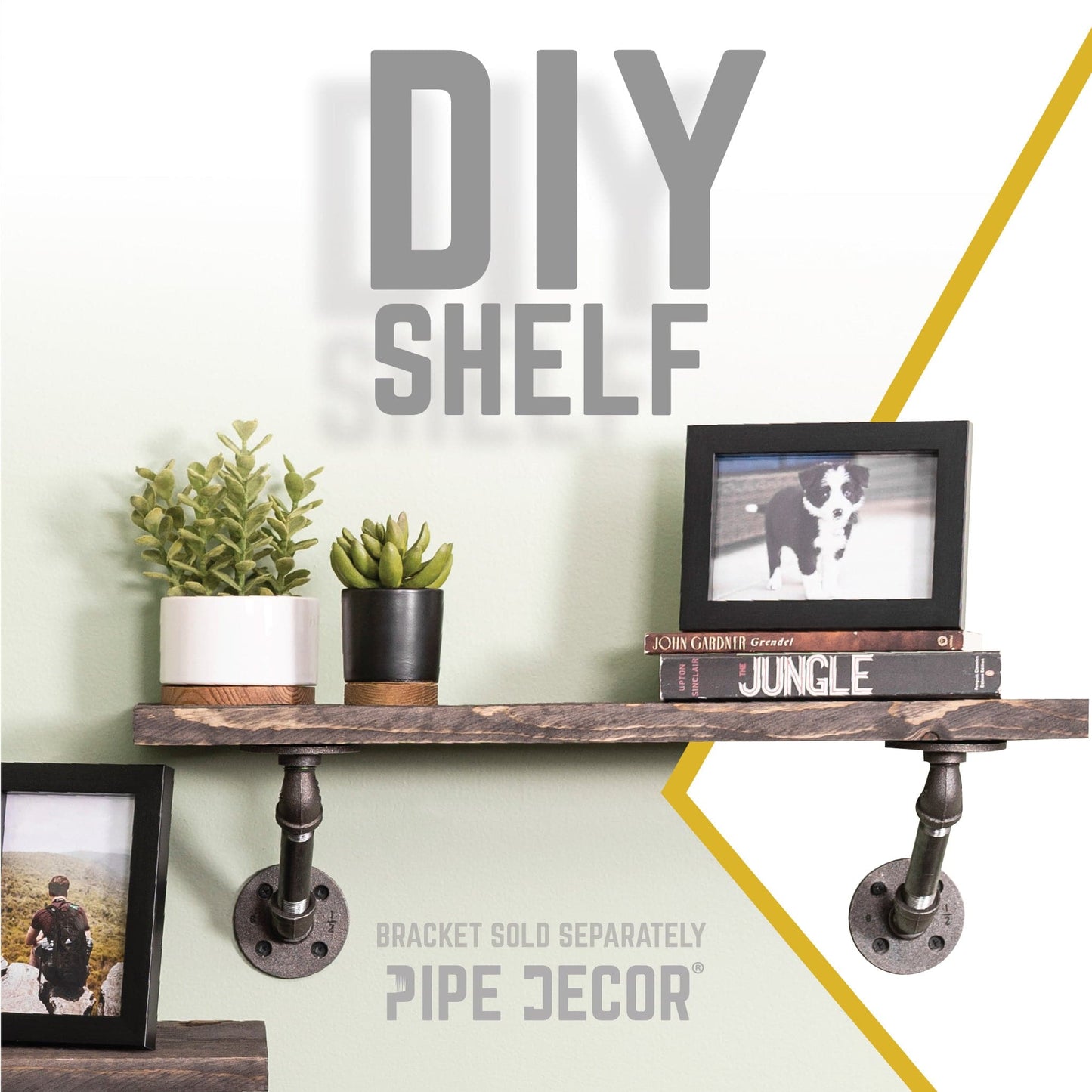 RESTORE Boulder Black 24 in. Wood Shelf (Wood Only)