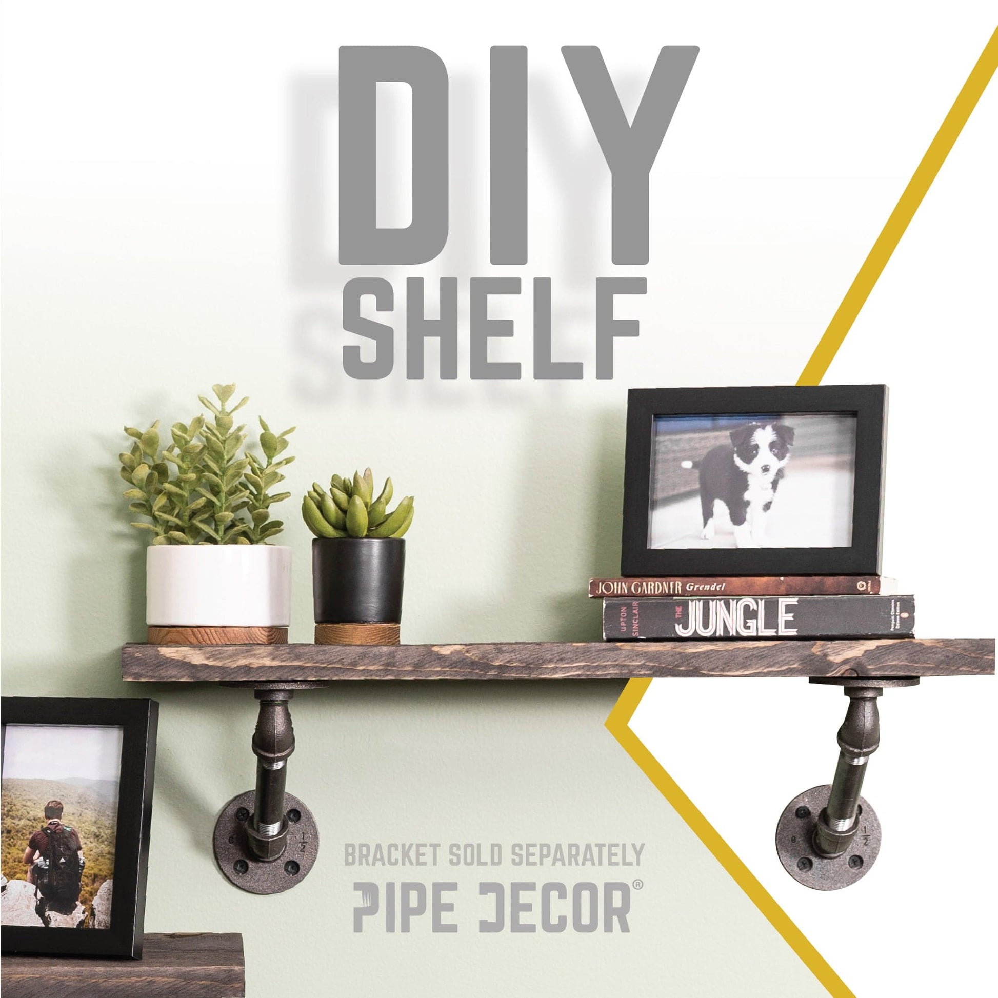 RESTORE Boulder Black 24 in. Wood Shelf (Wood Only)