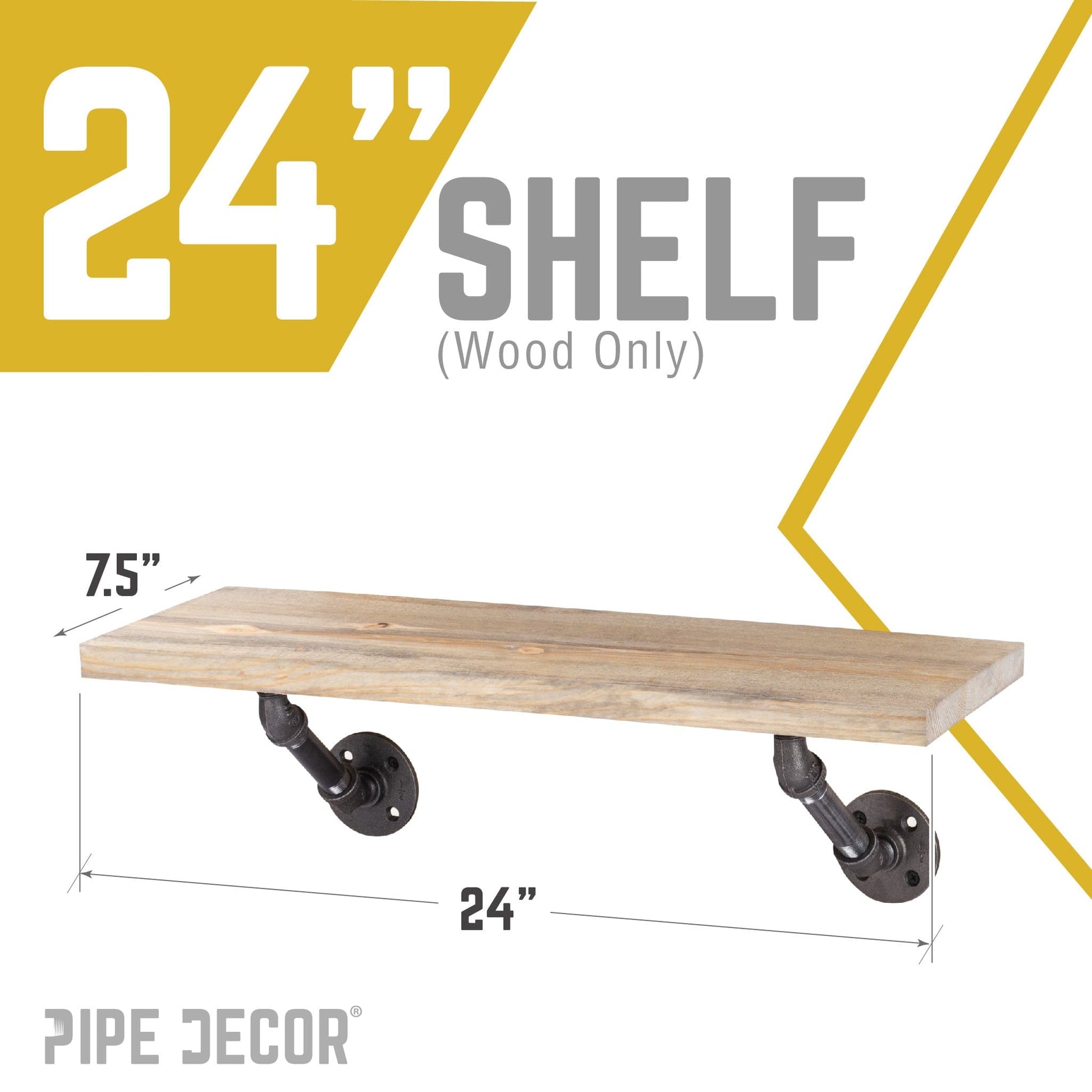 RESTORE Driftwood Tan 24 in. Wood Shelf (Wood Only)