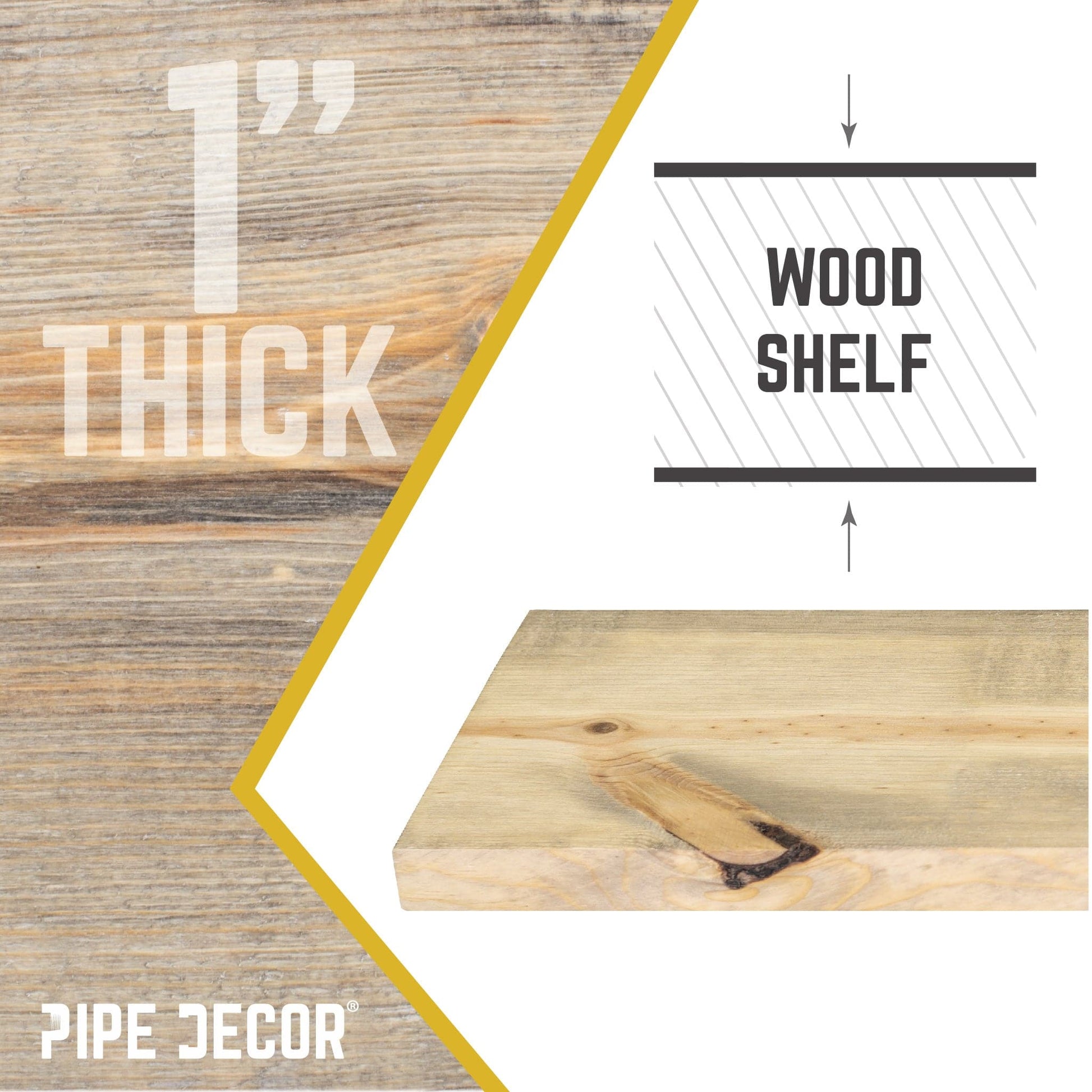 RESTORE Driftwood Tan 24 in. Wood Shelf (Wood Only)